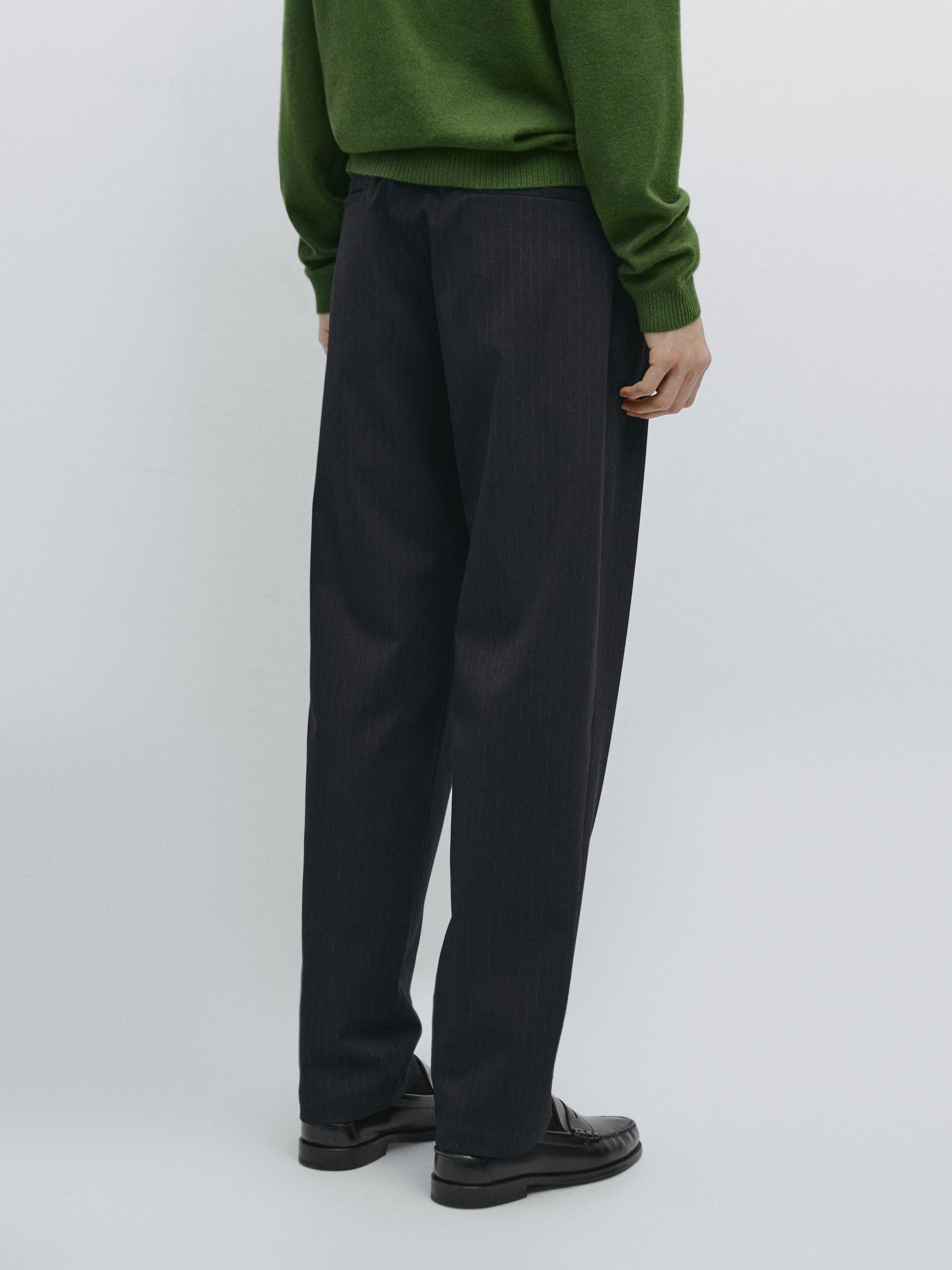 Striped jogger fit trousers — NAVY BLUE