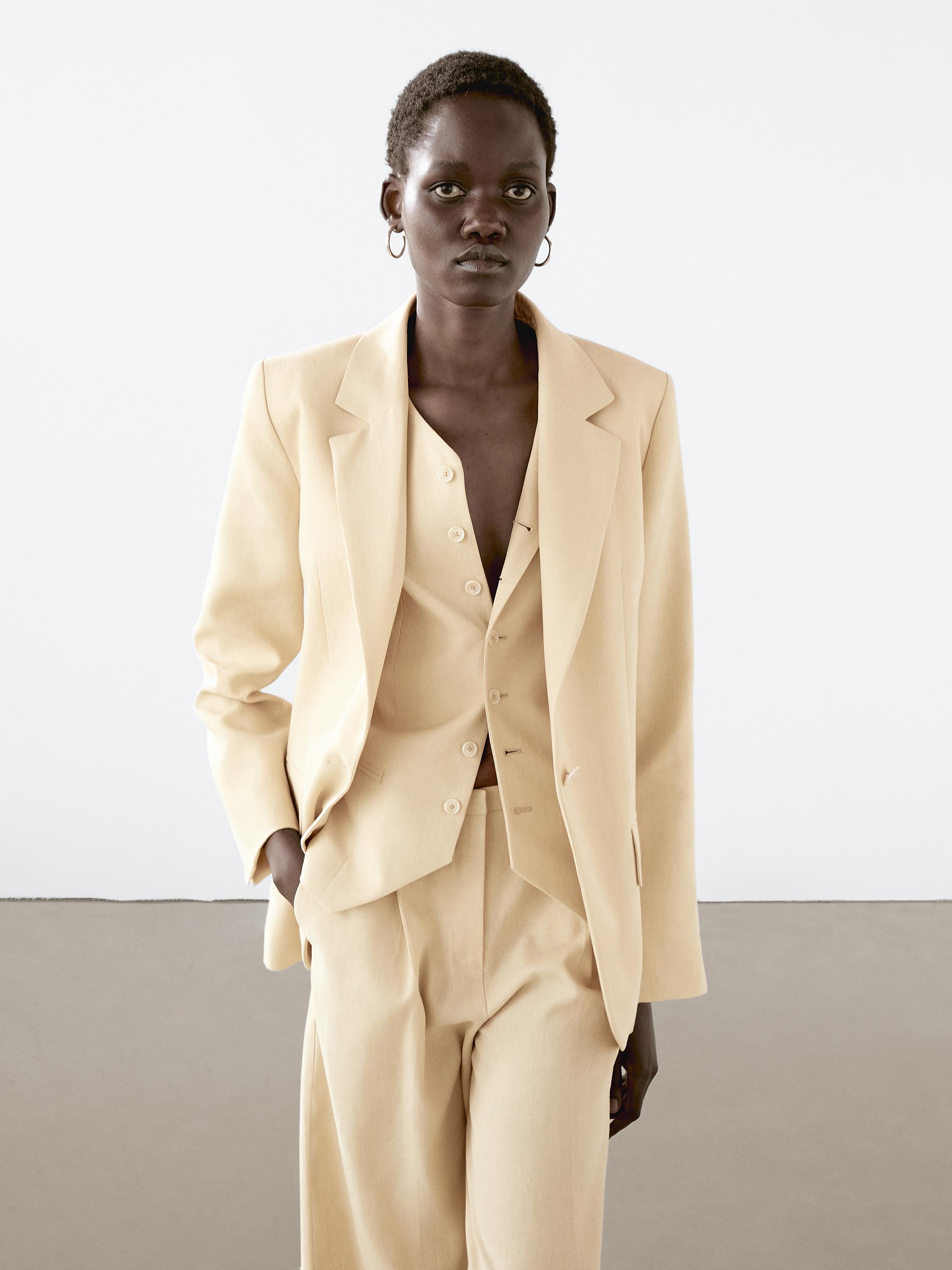 Blazer en lin mélangé