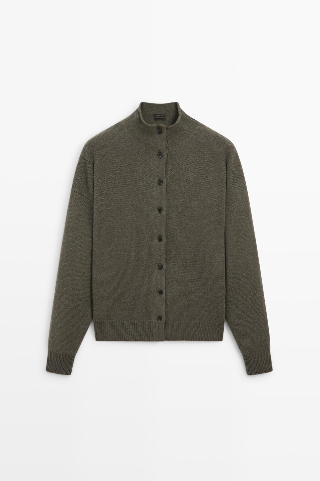 100% cashmere knit cardigan — GREEN