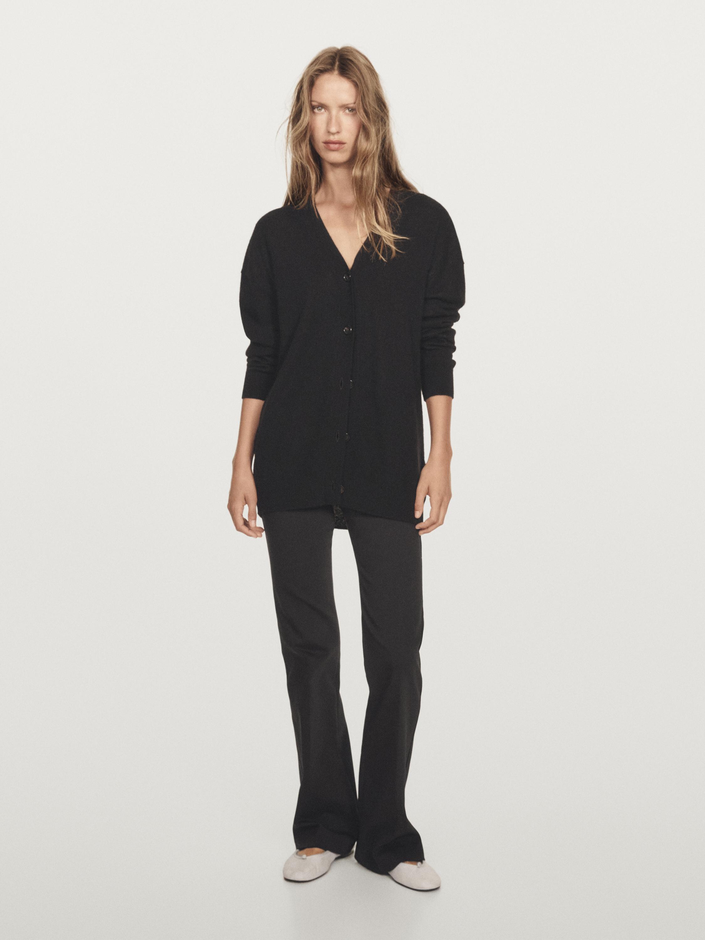 Oversized kasjmier vest met V-hals