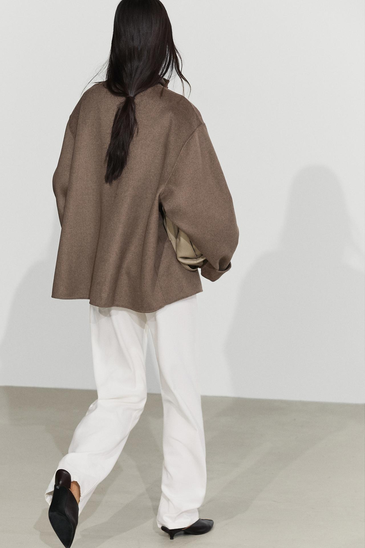 Wool-blend trench coat — MOLE BROWN