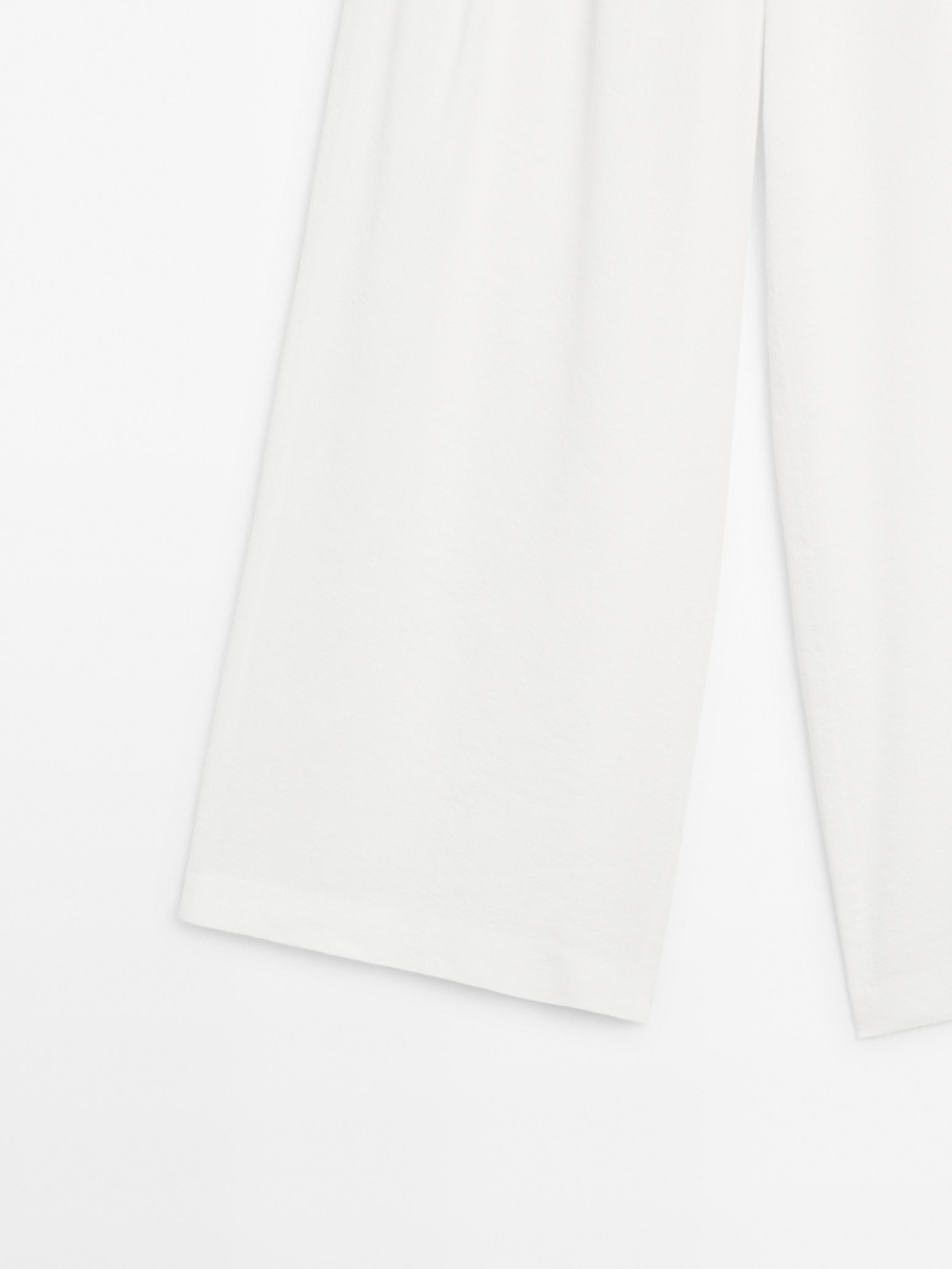 Linen blend darted palazzo trousers
