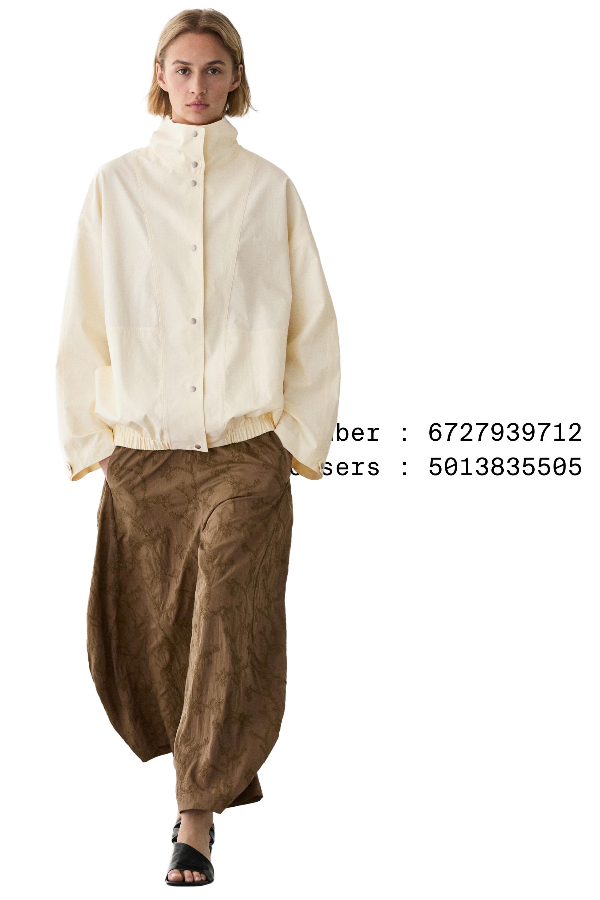 Trousers with embroidered detail and elastic waistband — KHAKI
