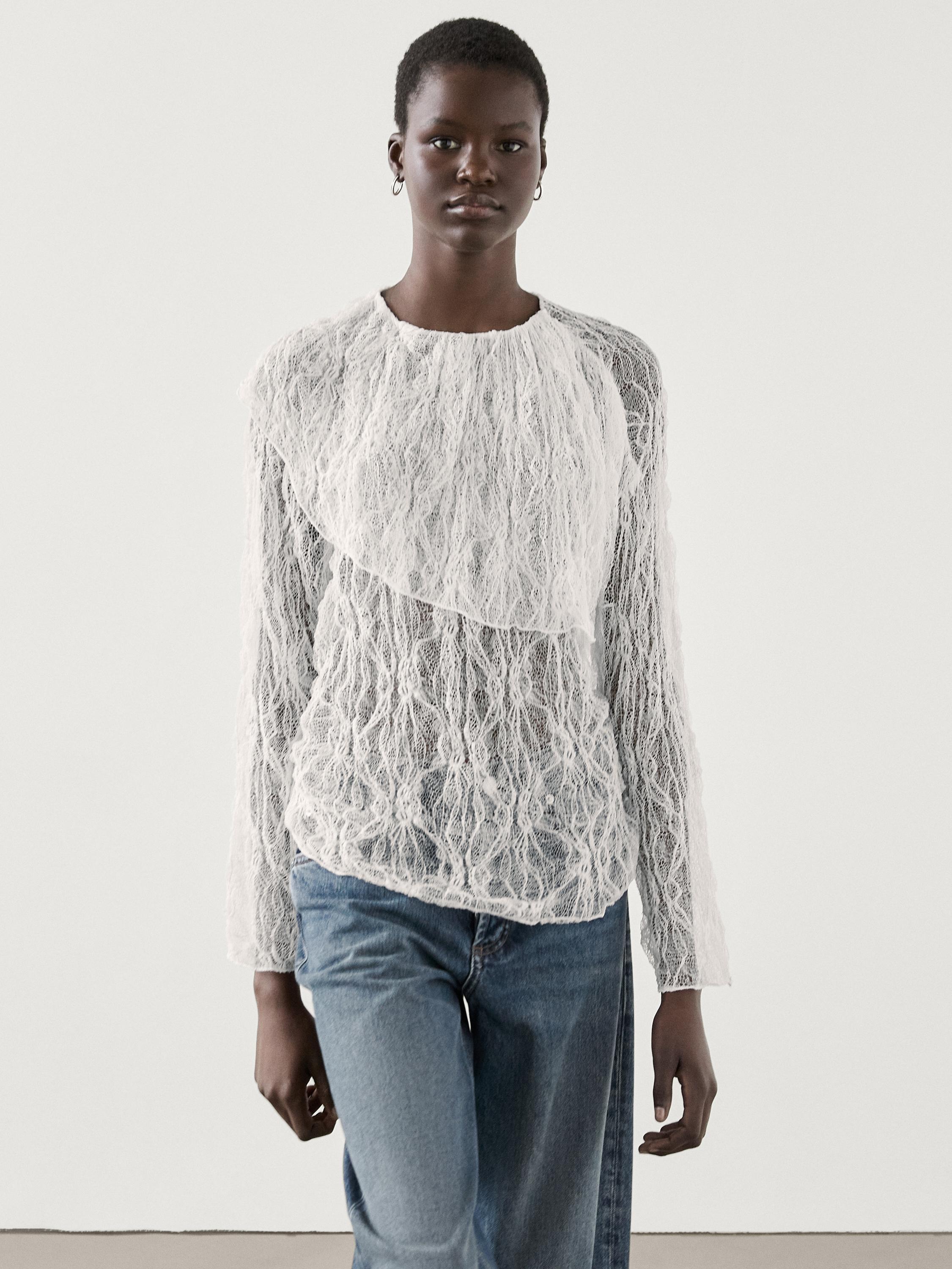 Cutwork lace blouse