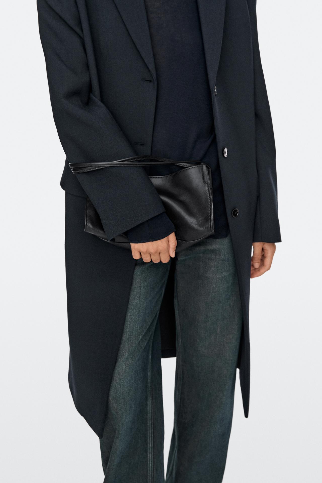 Mini nappa leather satchel — BLACK