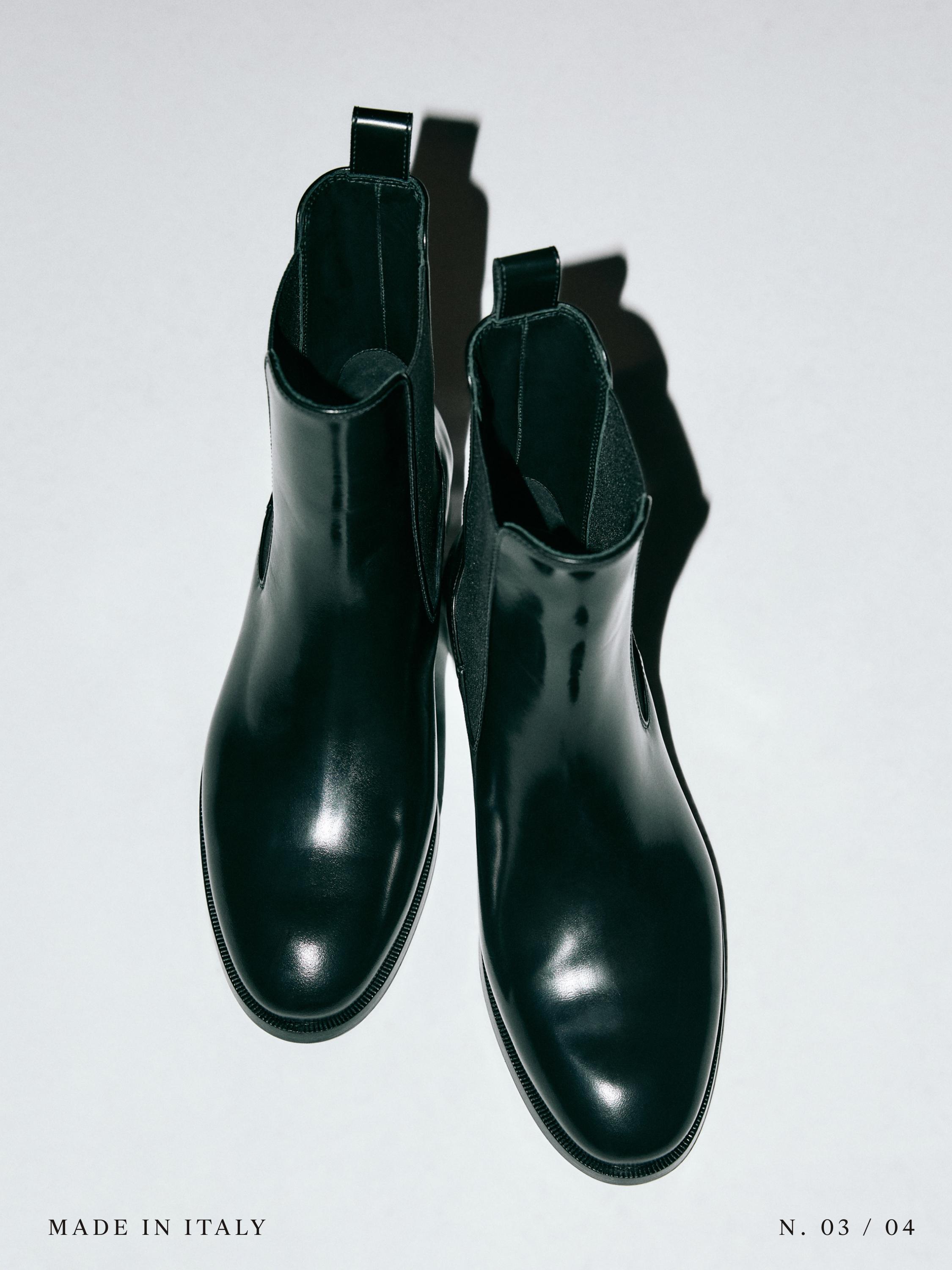 Chelsea-Stiefelette aus Leder - Made in Italy