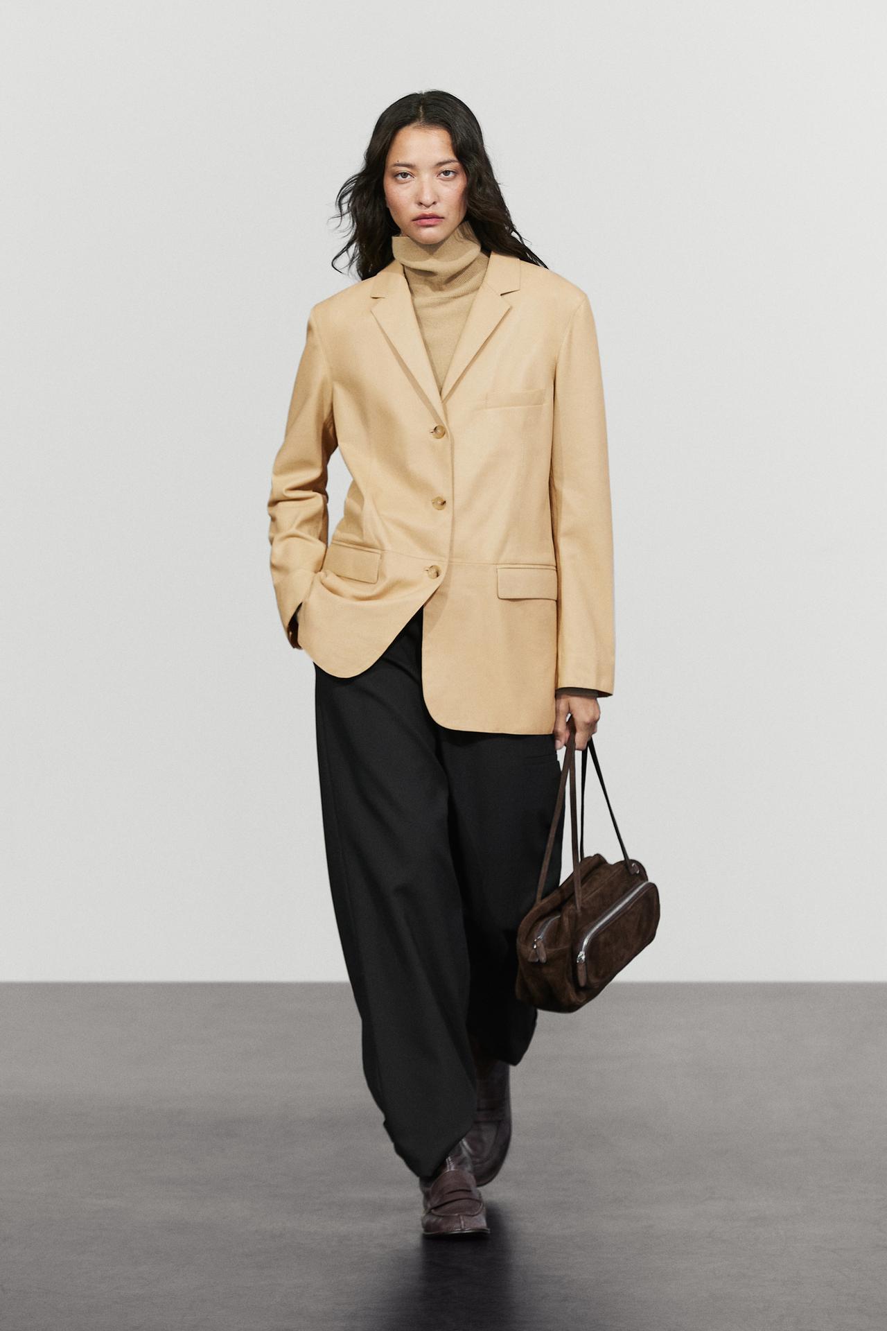 Nappa leather blazer — Vanilla