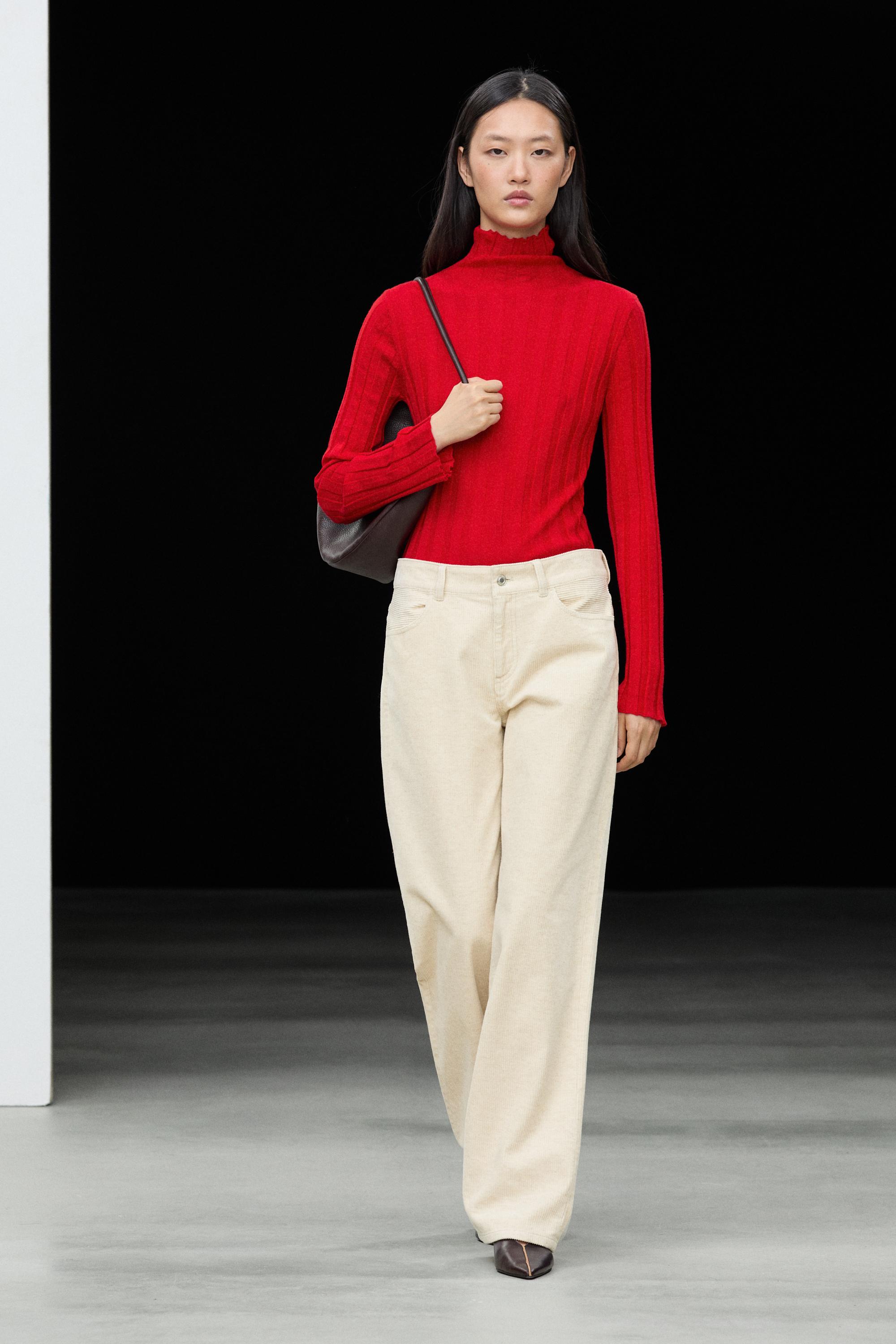 Straight-leg corduroy pants
