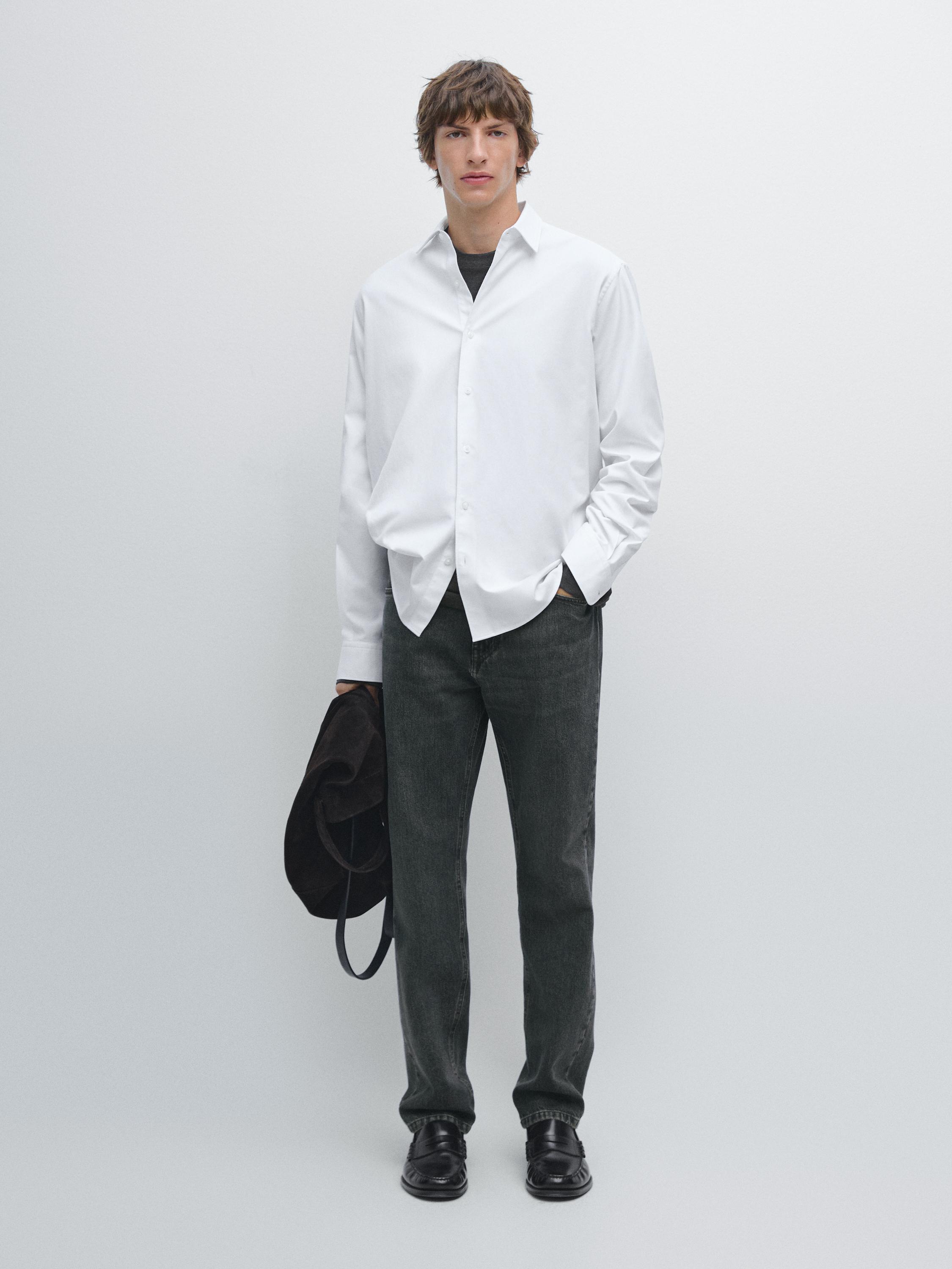 Regular fit twill shirt