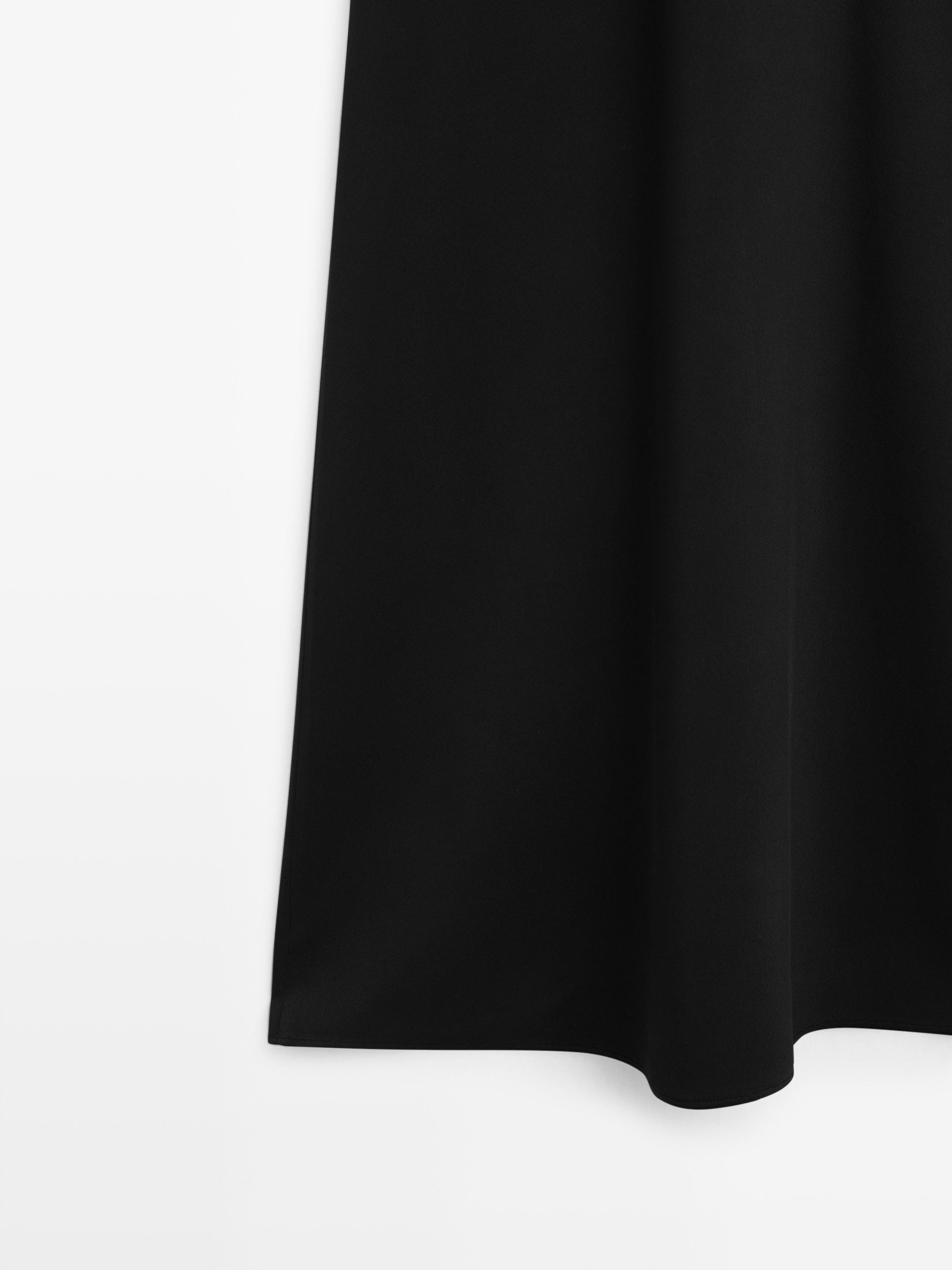 Flowing short sleeve dress — BLACK