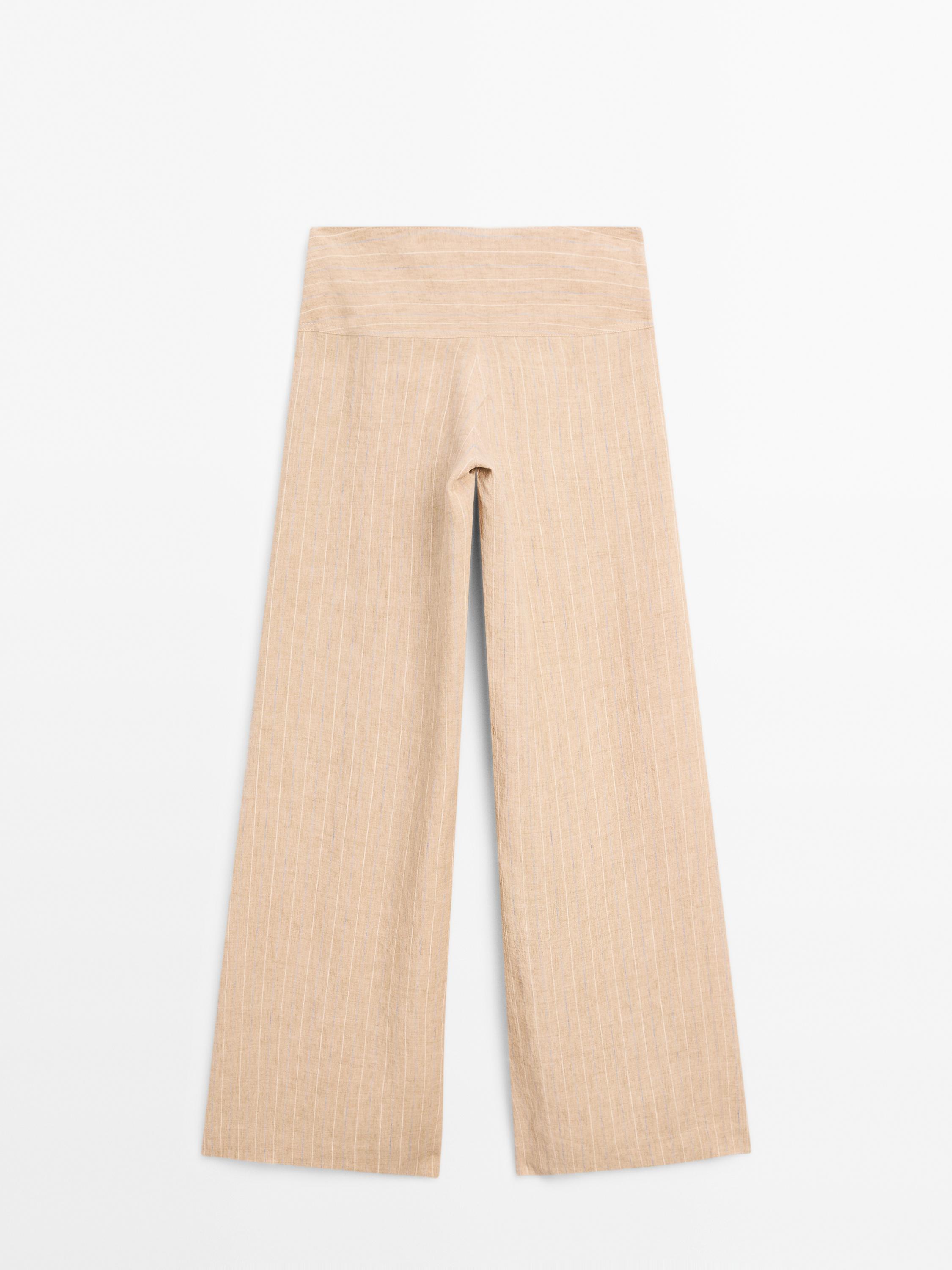 ★ Massimo Dutti★ High waist wide leg linen pants 05042342 05042342700-01-o15.jpg?ts=