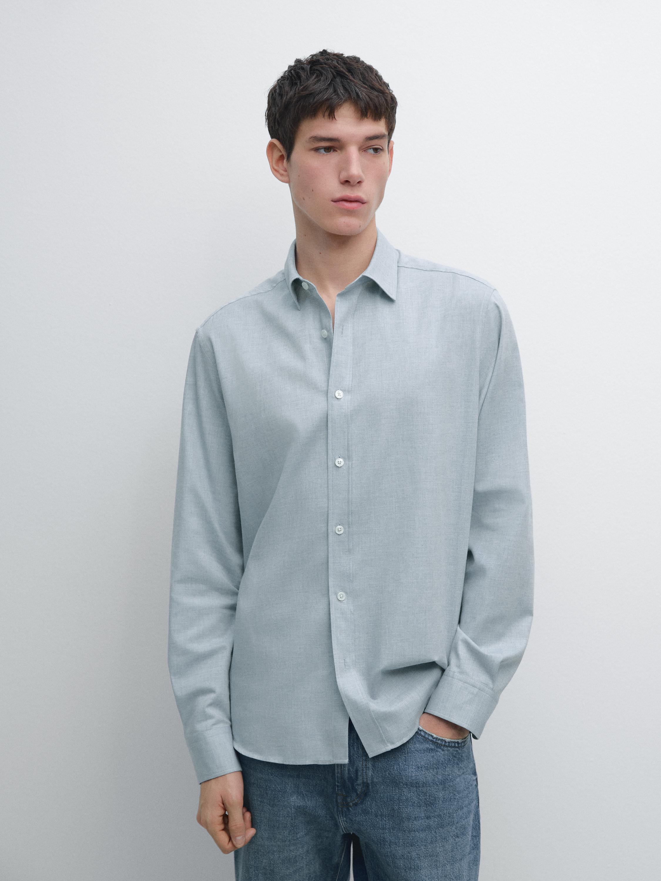 Camisa melange regular fit