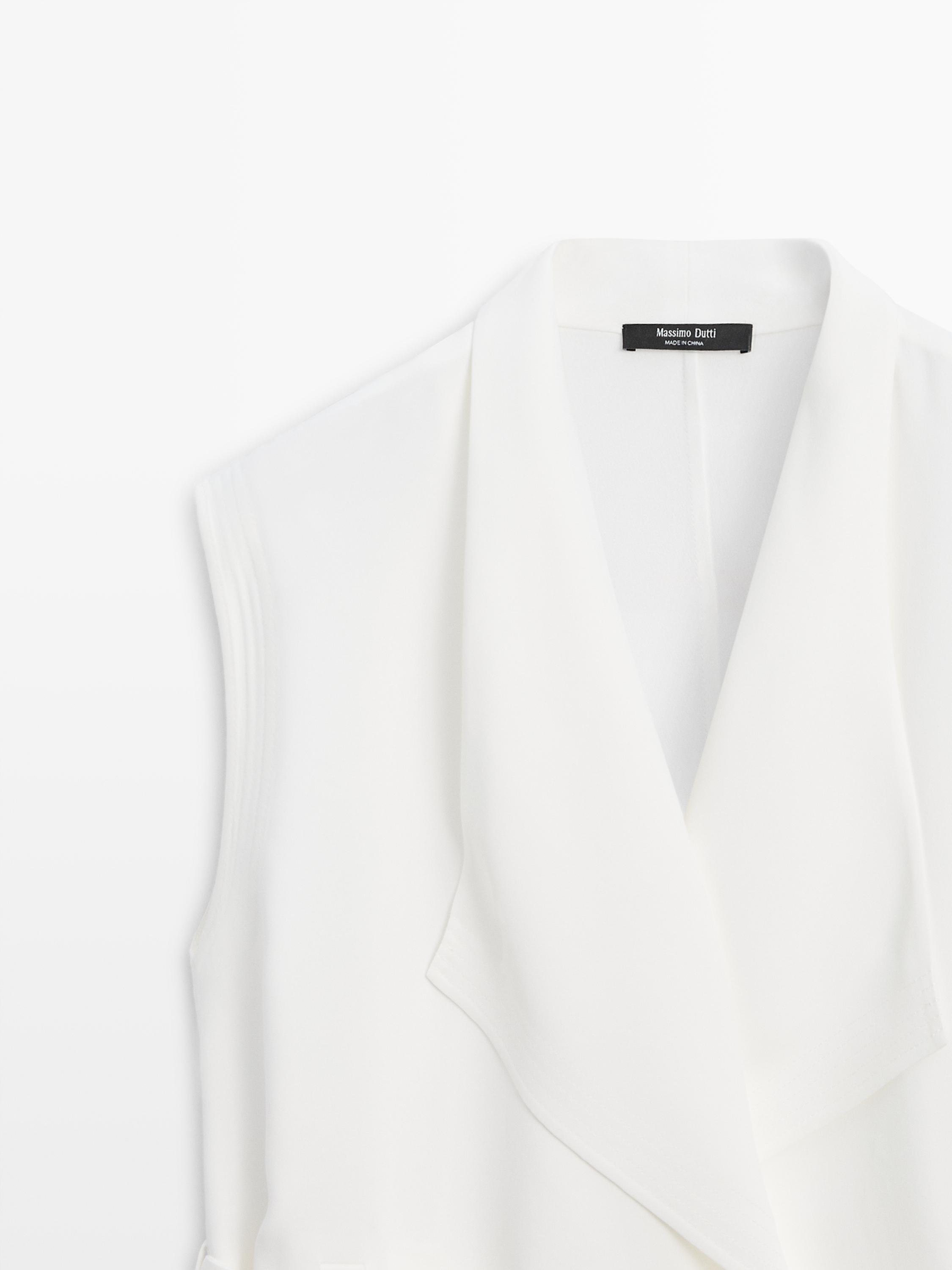 Crepe suit waistcoat — Off white