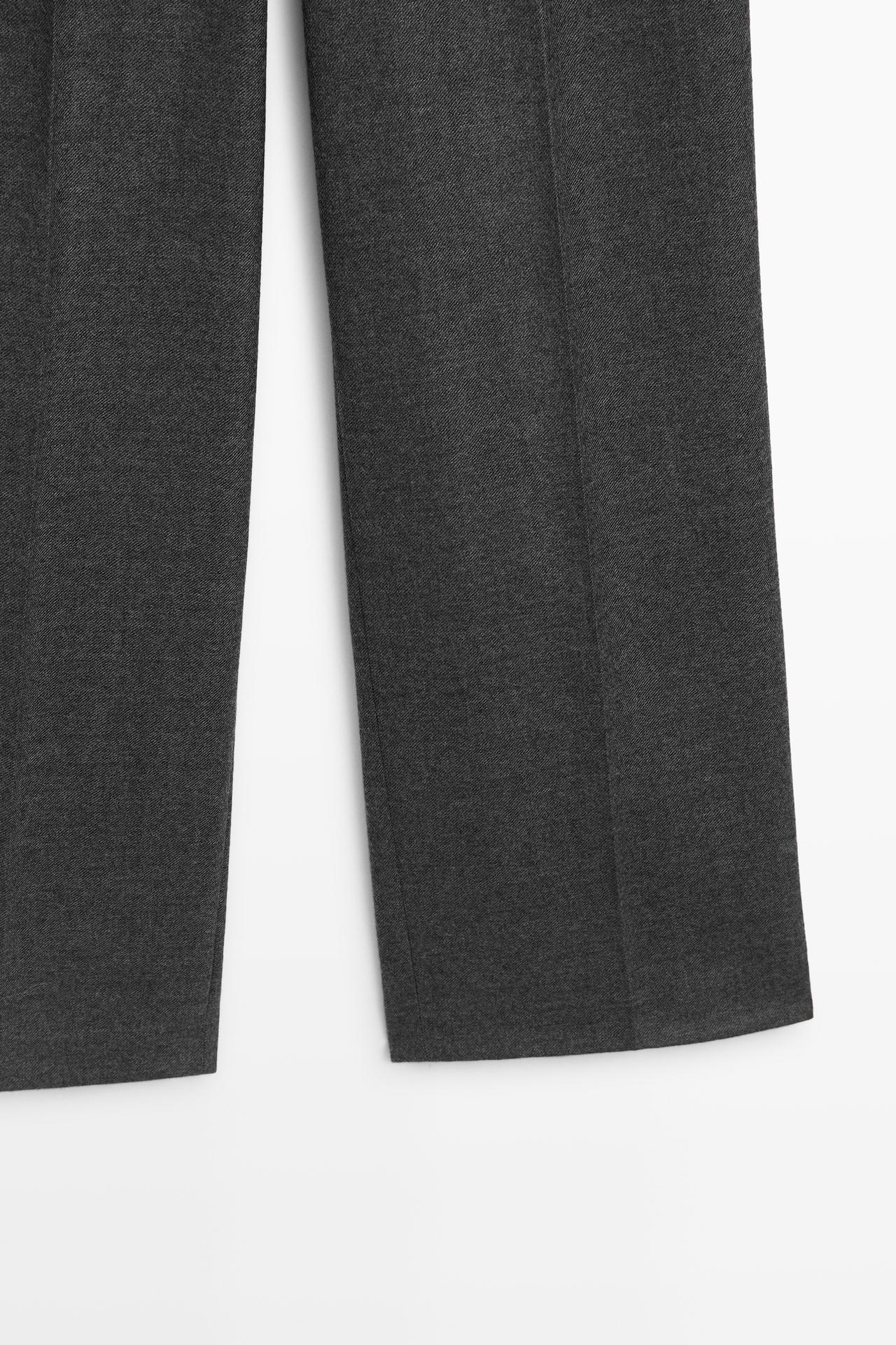 100% wool flannel suit pants — DARK GREY