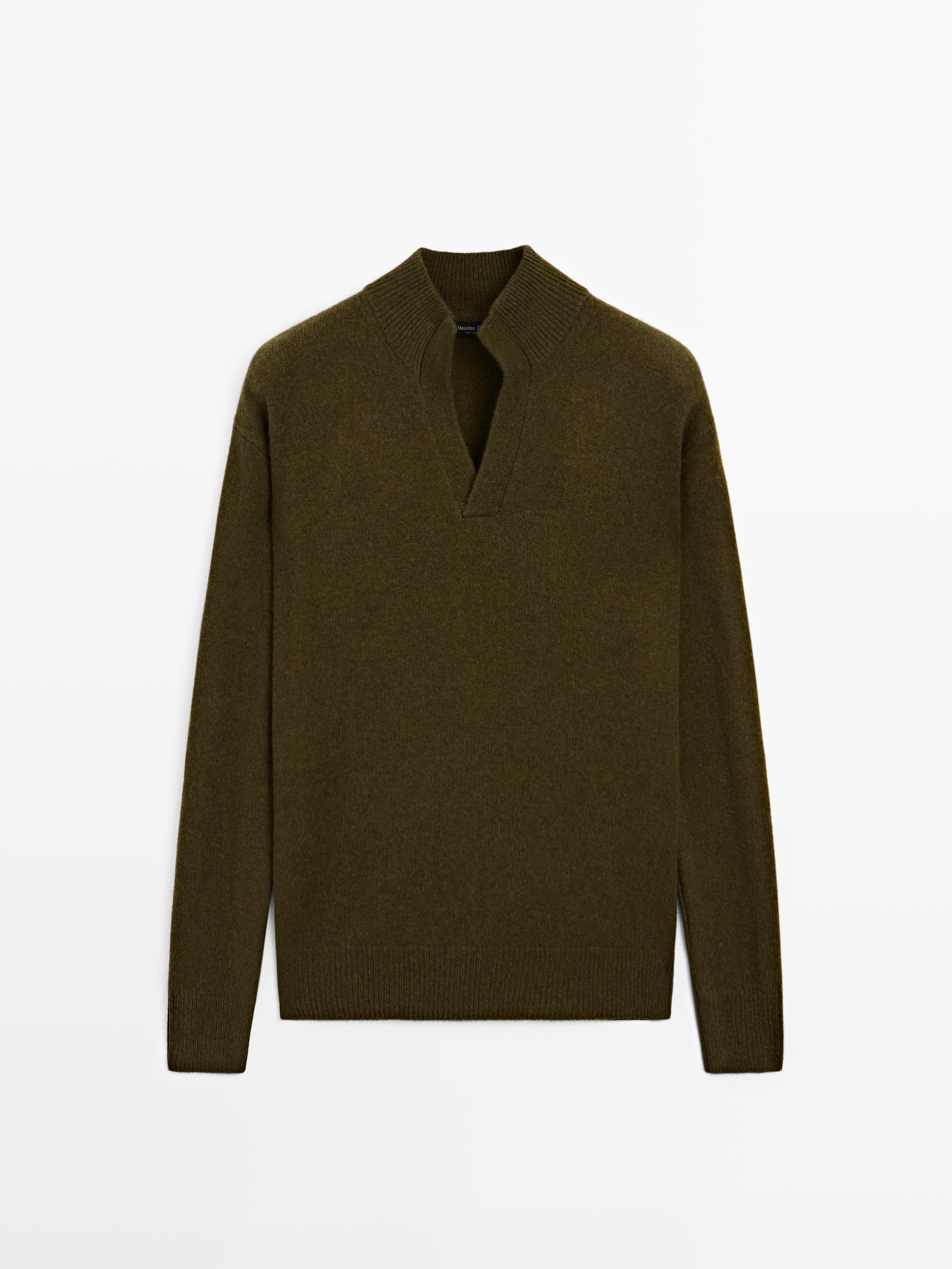 Pull en maille à col mock en V