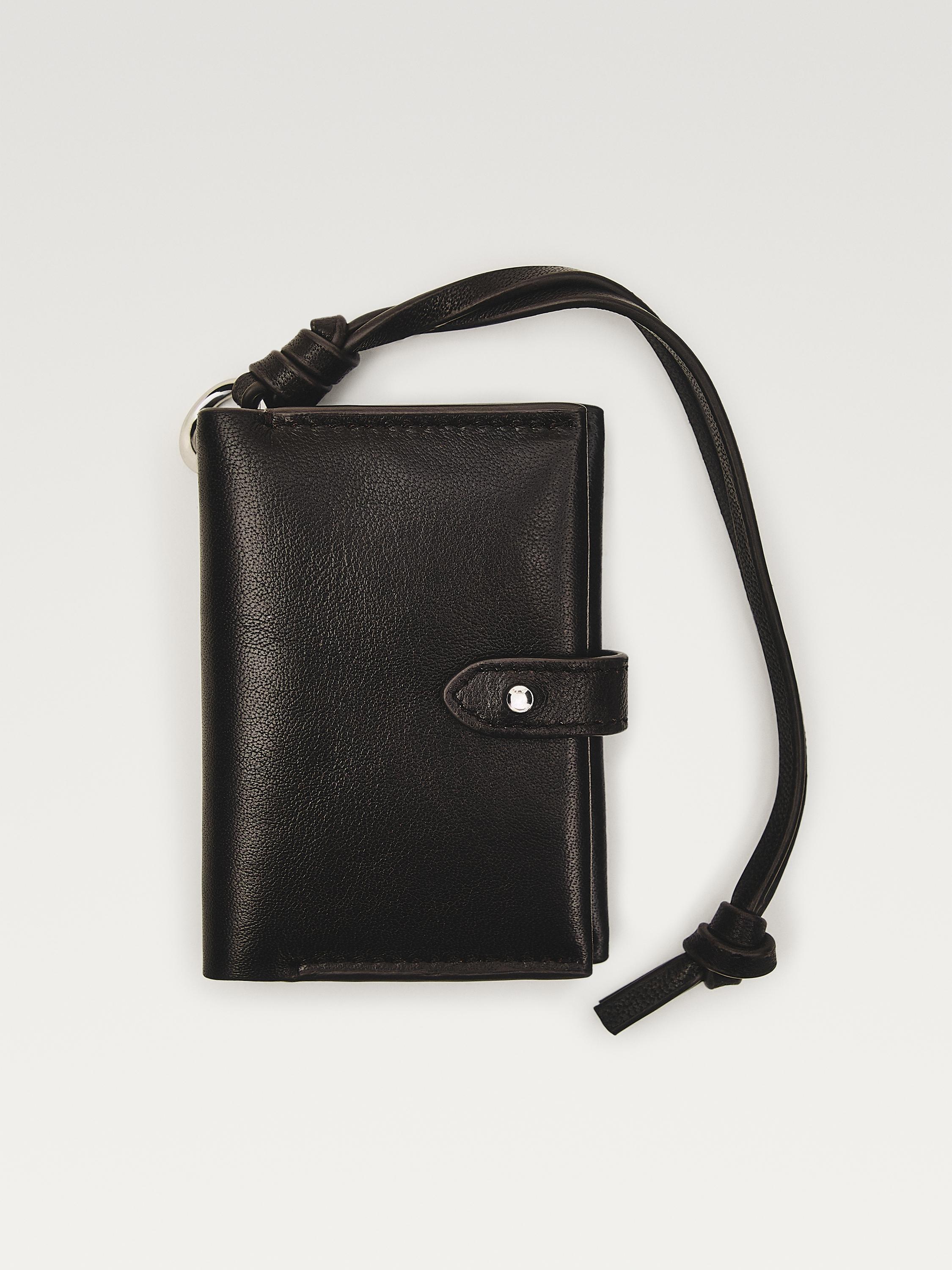 Nappa leather charm card holder
