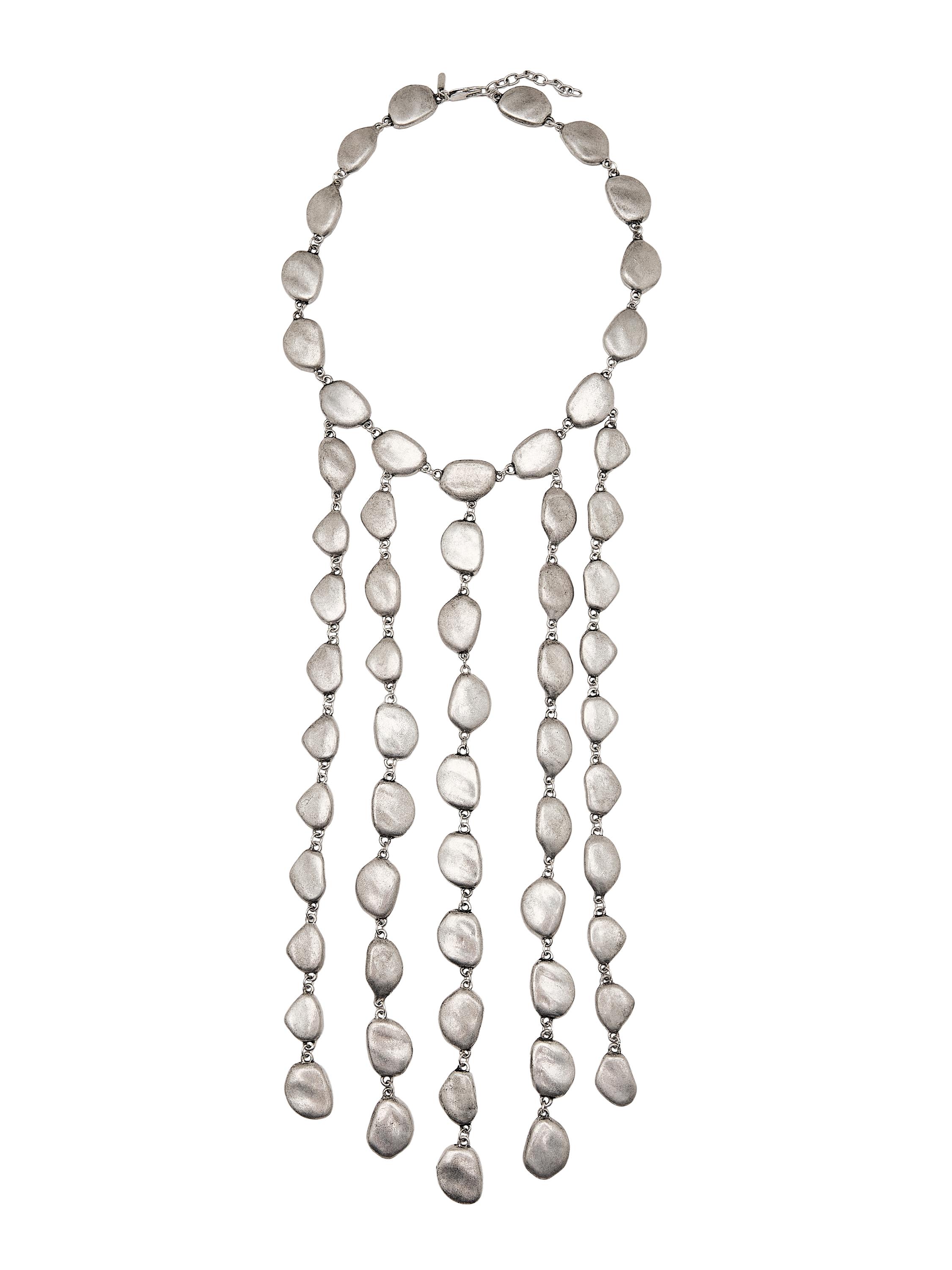 ★ Massimo Dutti★ Cascade effect necklace 04602521808 Cascade-effect necklace · Silver · Accessories | Massimo Dutti
