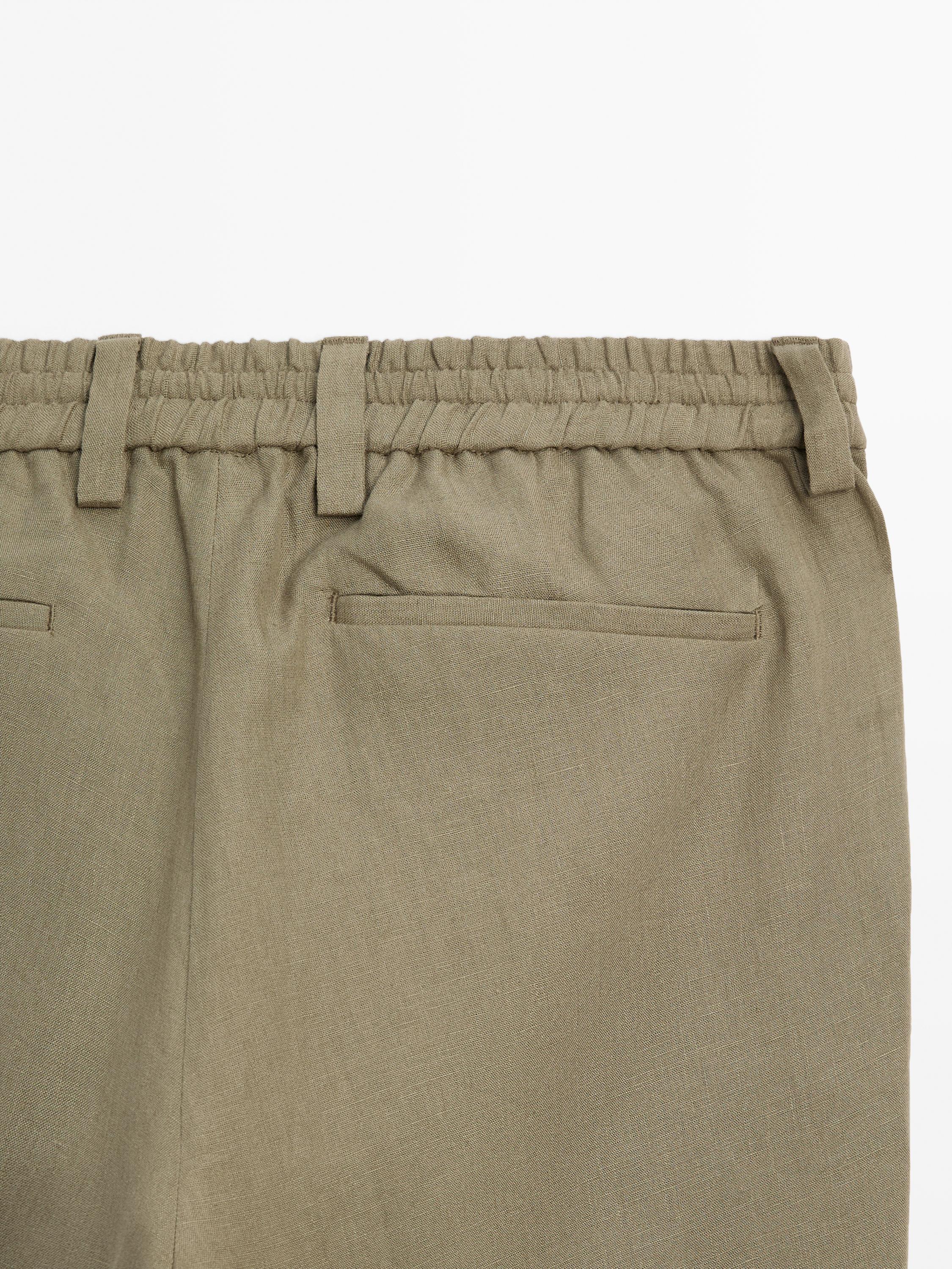 Total look 100% linen trousers