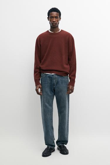 100% wool melange knit sweater — COPPER 1