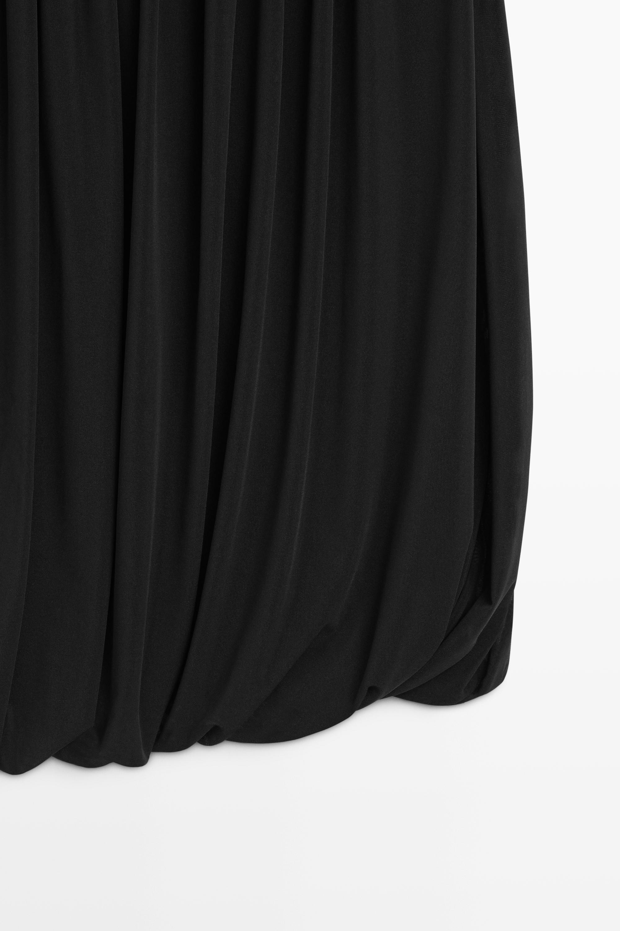 Balloon-effect flowing skirt — BLACK