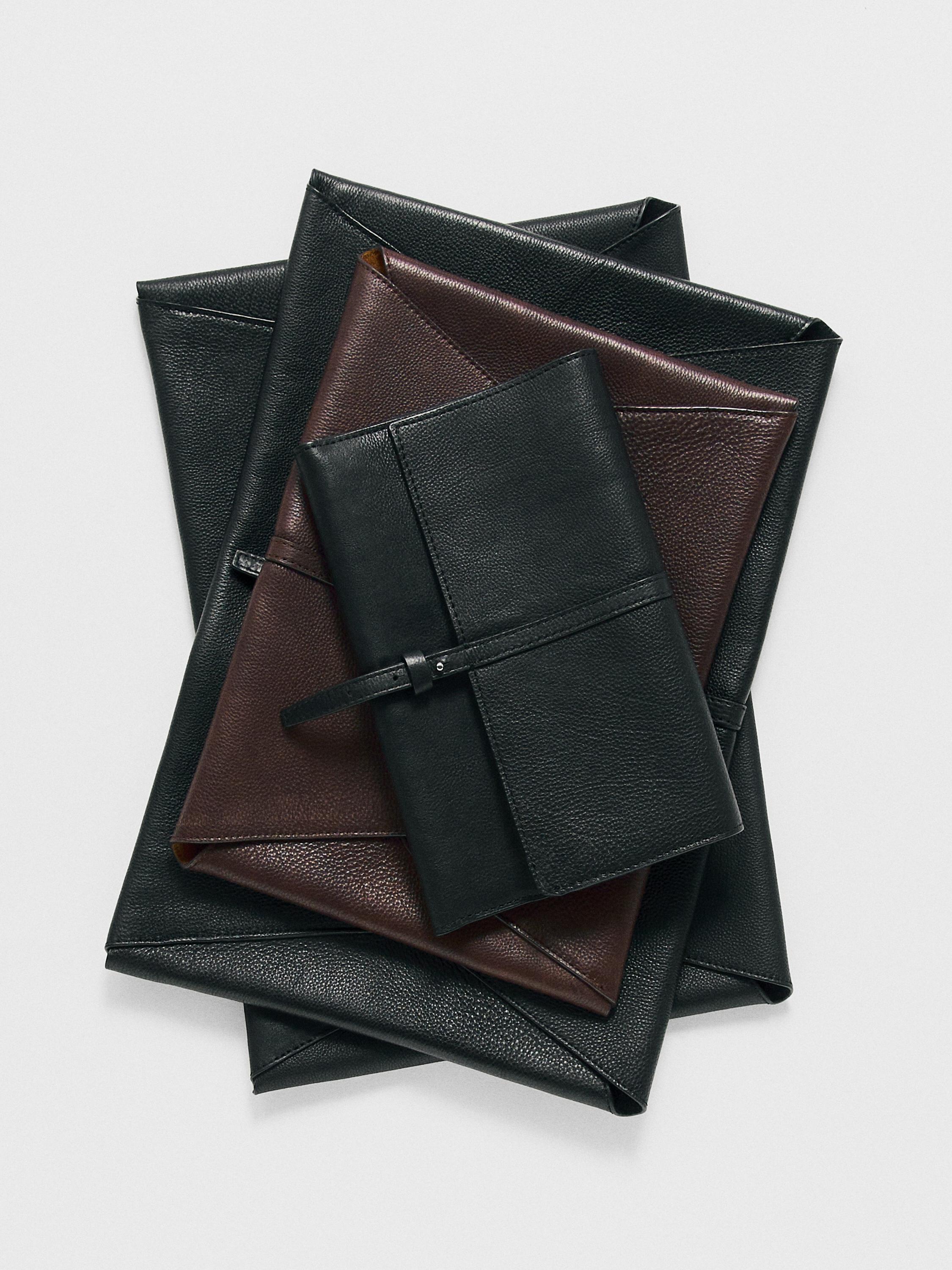 Nappa leather travel case — BLACK