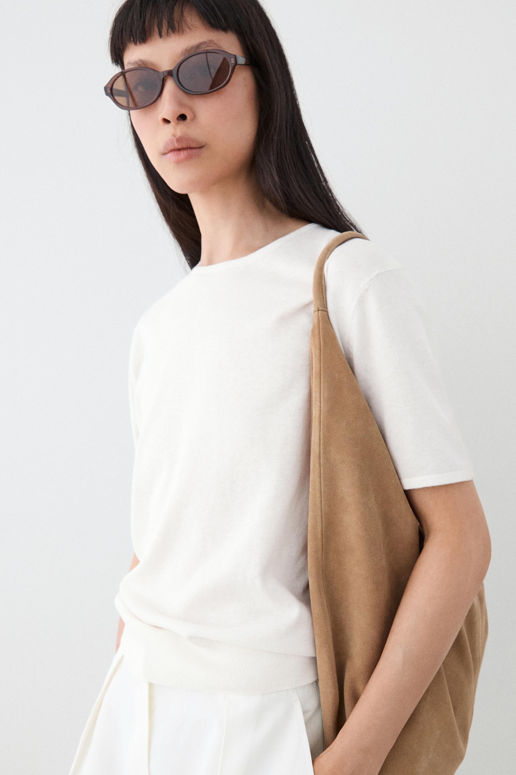 100% linen short sleeve T-shirt — Off white