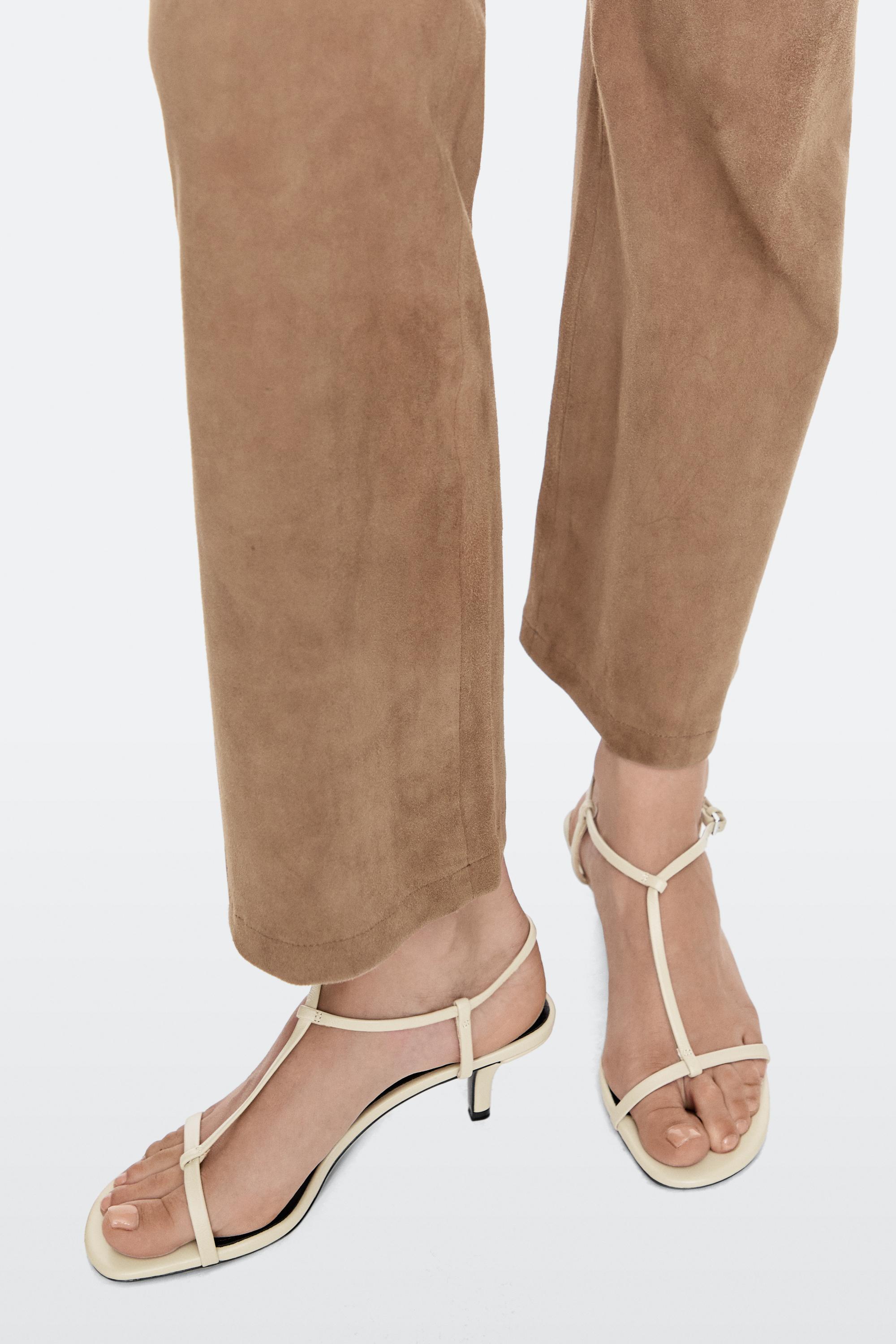 Strappy mid-heel sandals — CREAM
