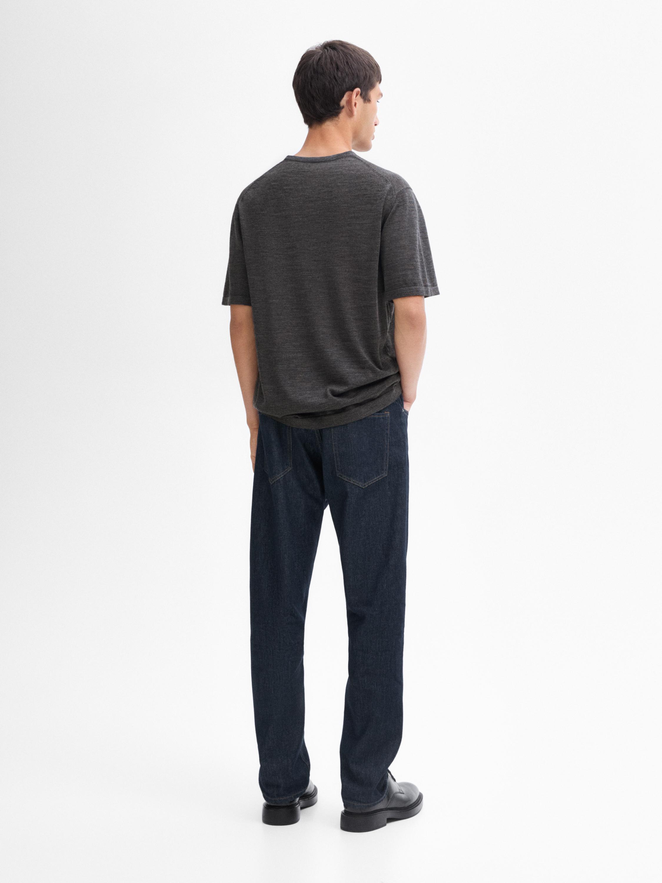 Wool blend knit T-shirt