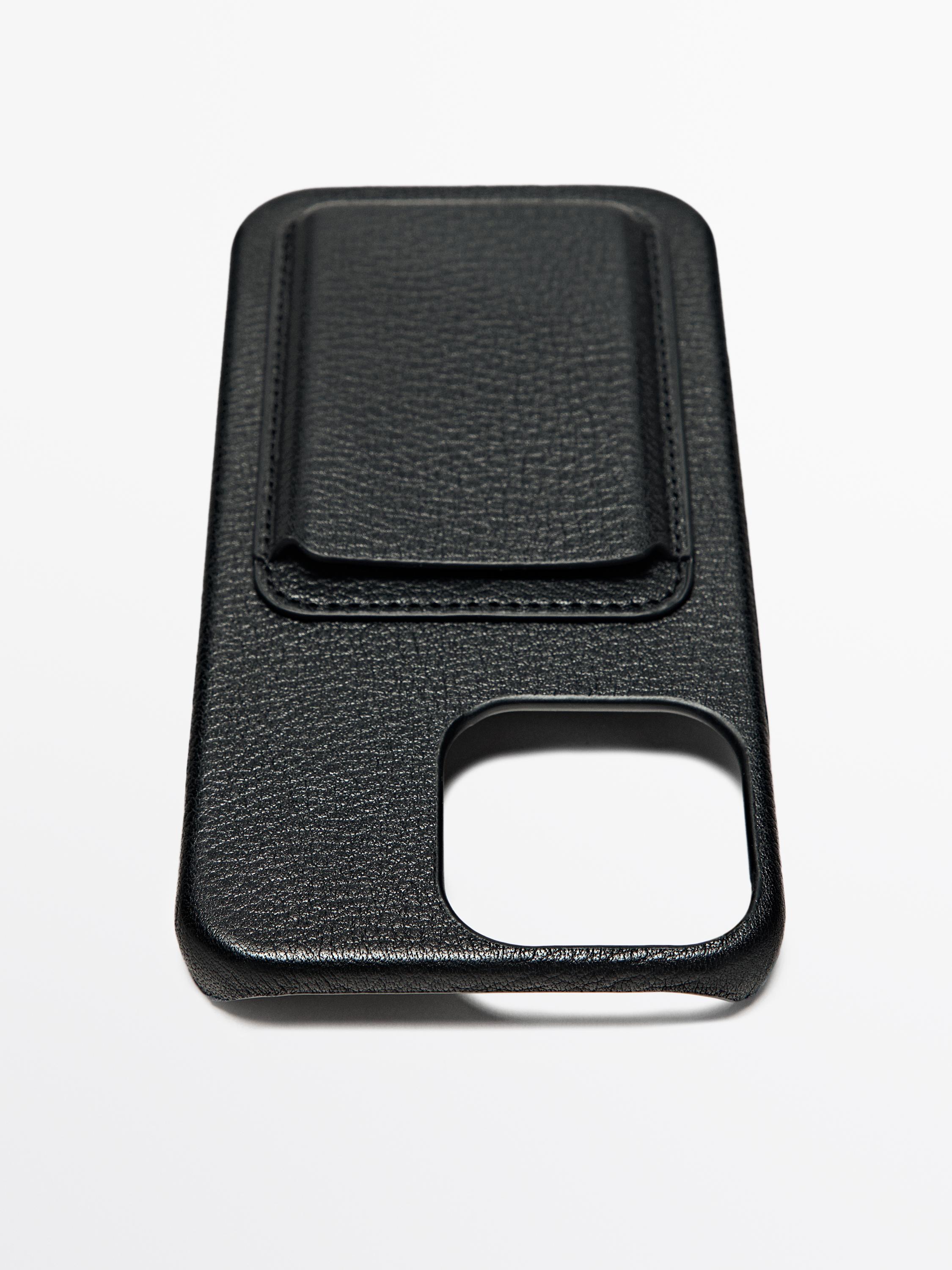 Nappa leather iPhone Pro Max case — BLACK