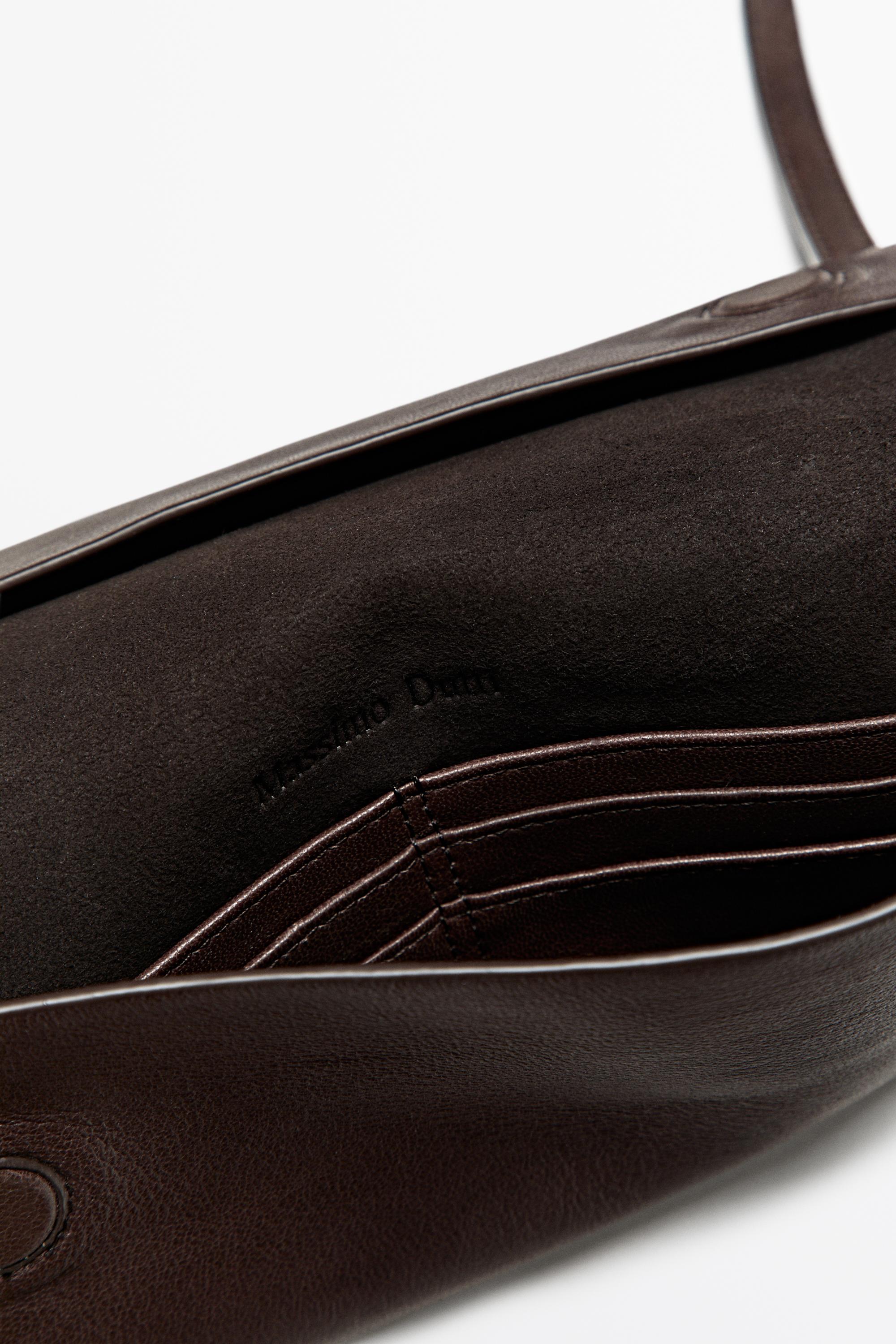Nappa leather crossbody bag — BROWN
