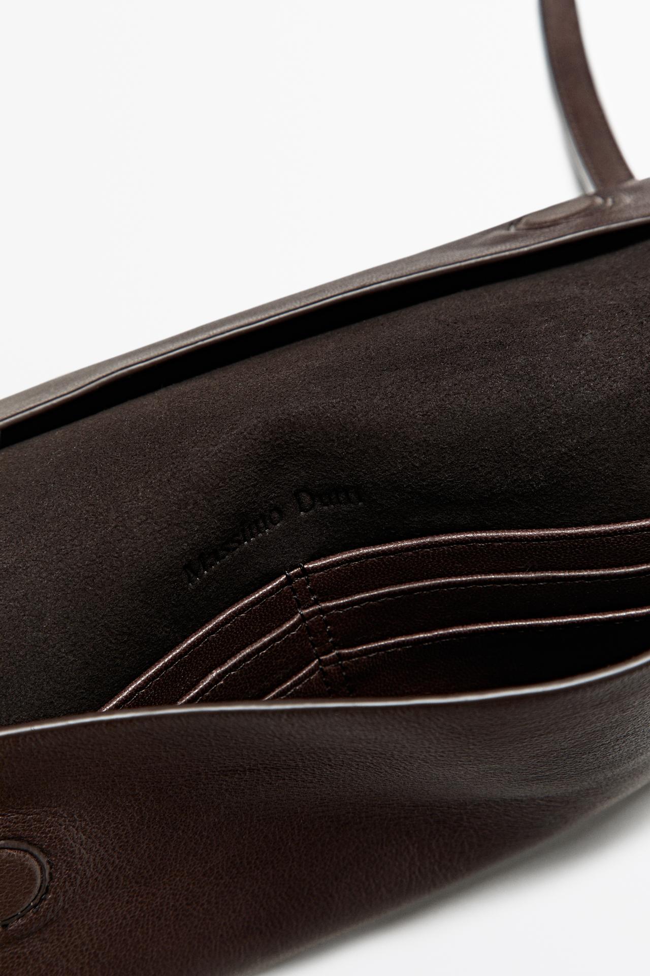 Nappa leather crossbody bag — BROWN