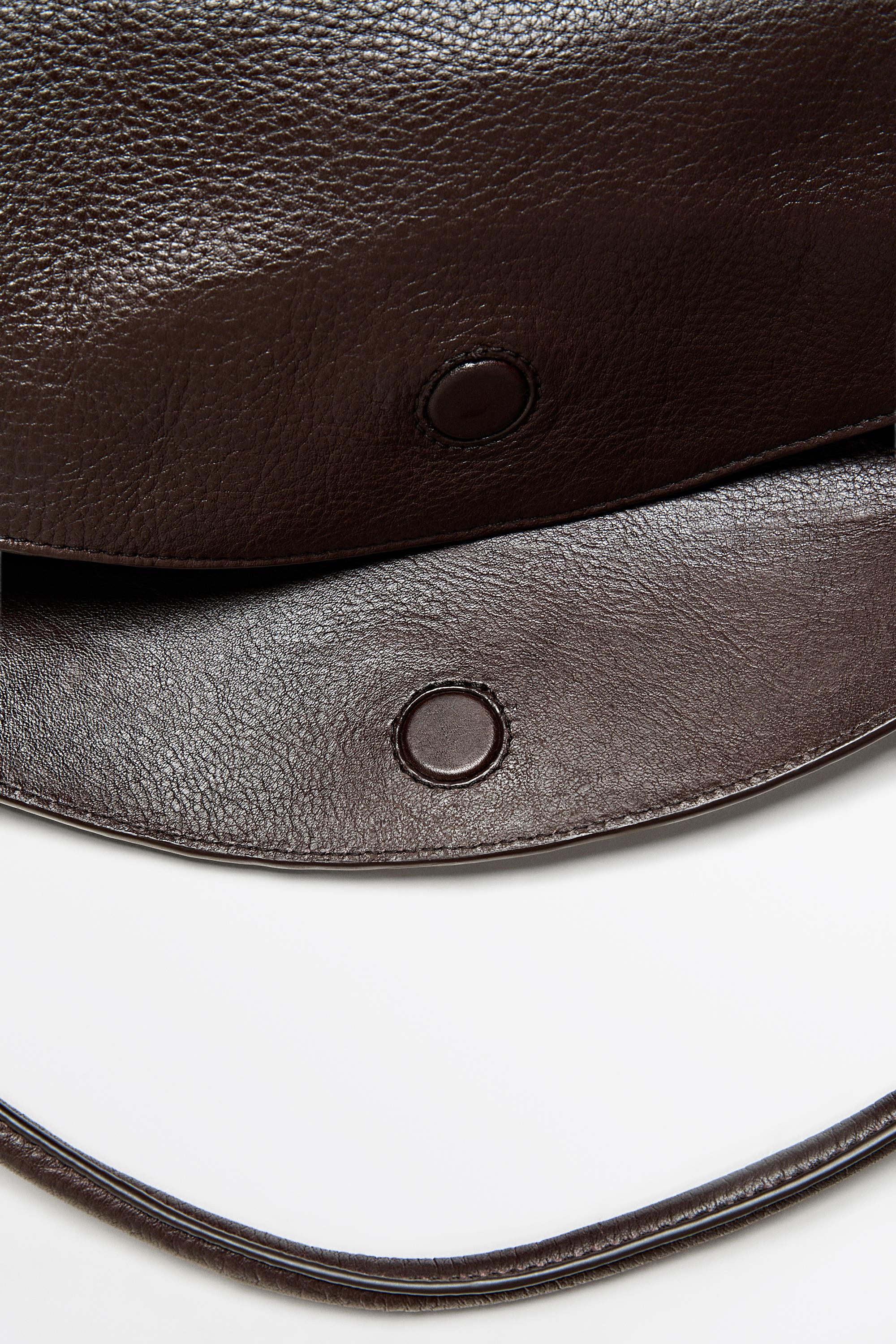 Medium nappa leather slouch bag — BROWN