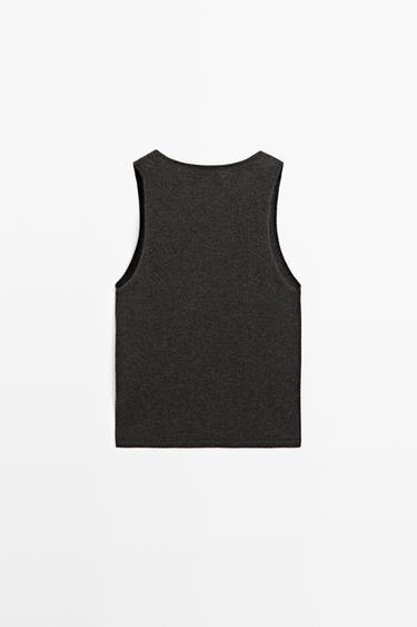 100% Cashmere Knit Top — GREY 6