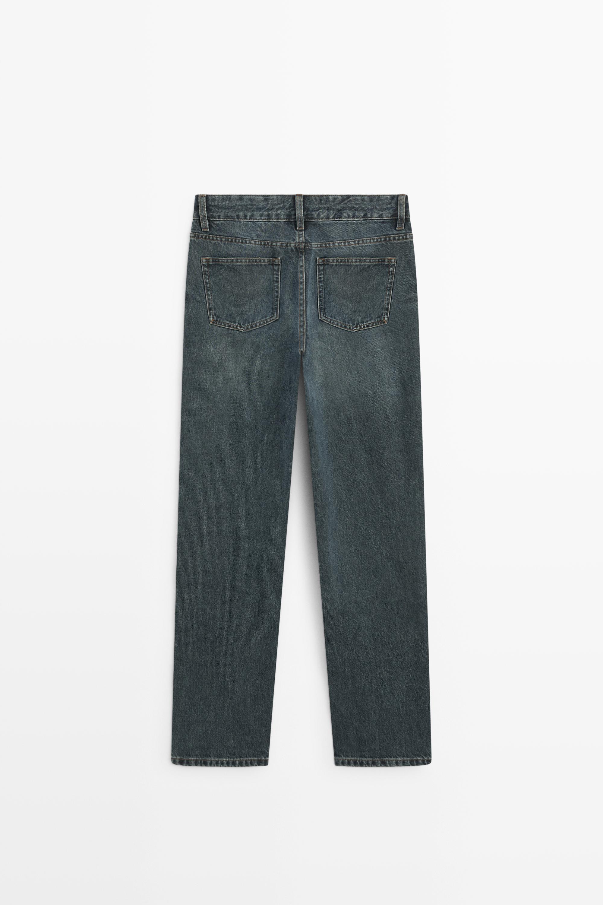 Low-rise straight-leg jeans
