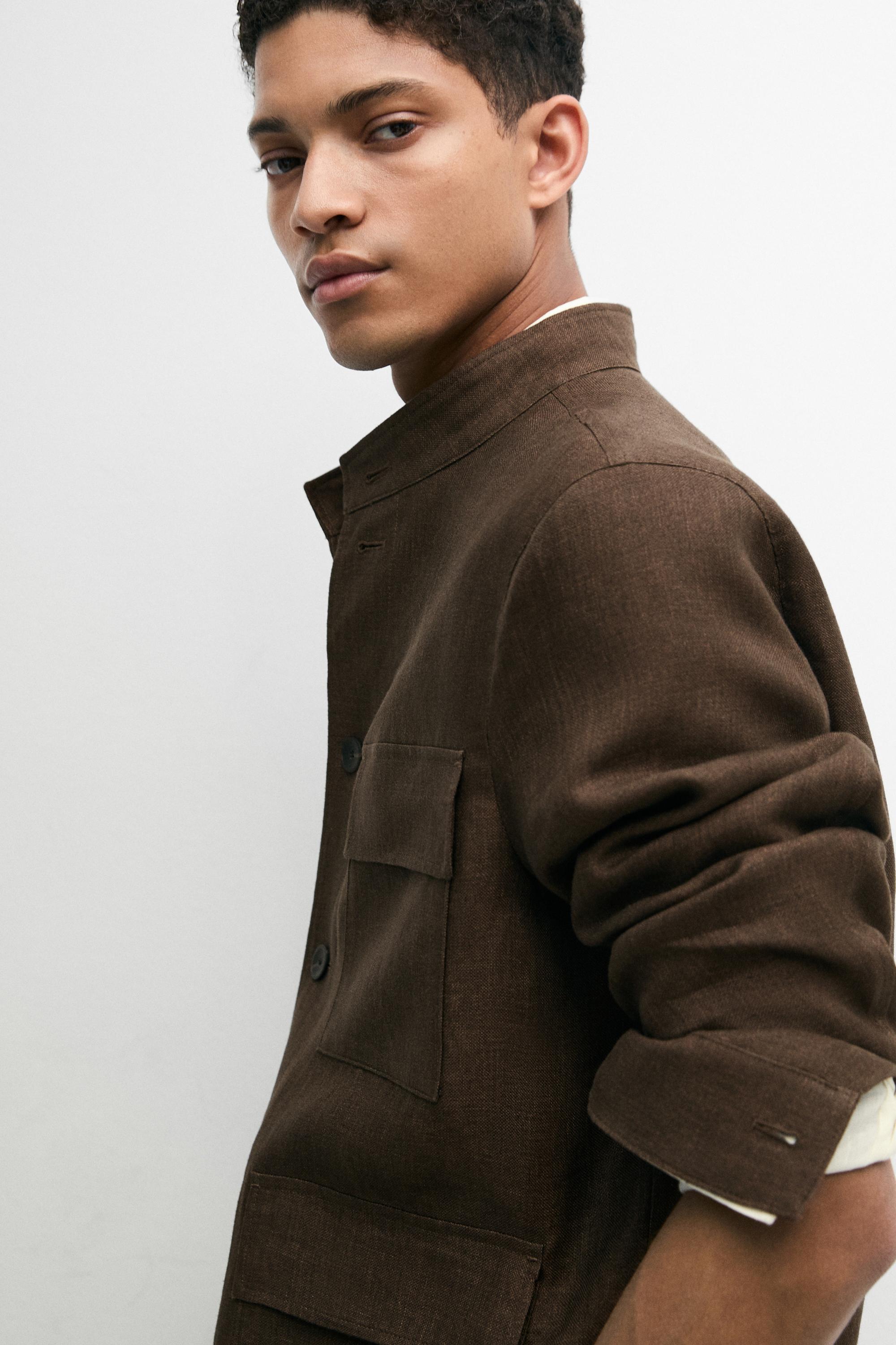 Total look faded linen overshirt — OCHRE