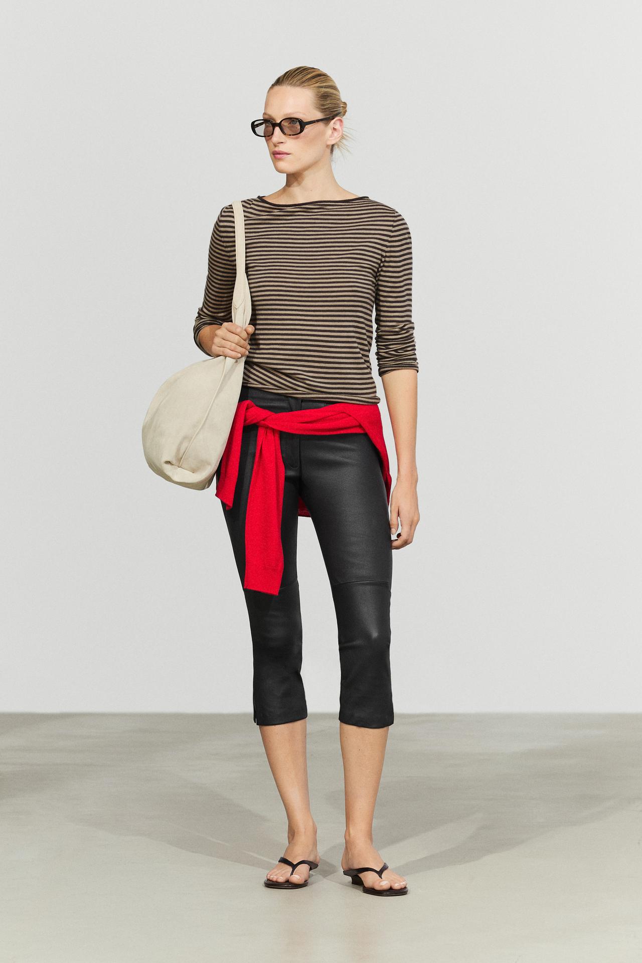 Striped wool-blend knit sweater — Washed