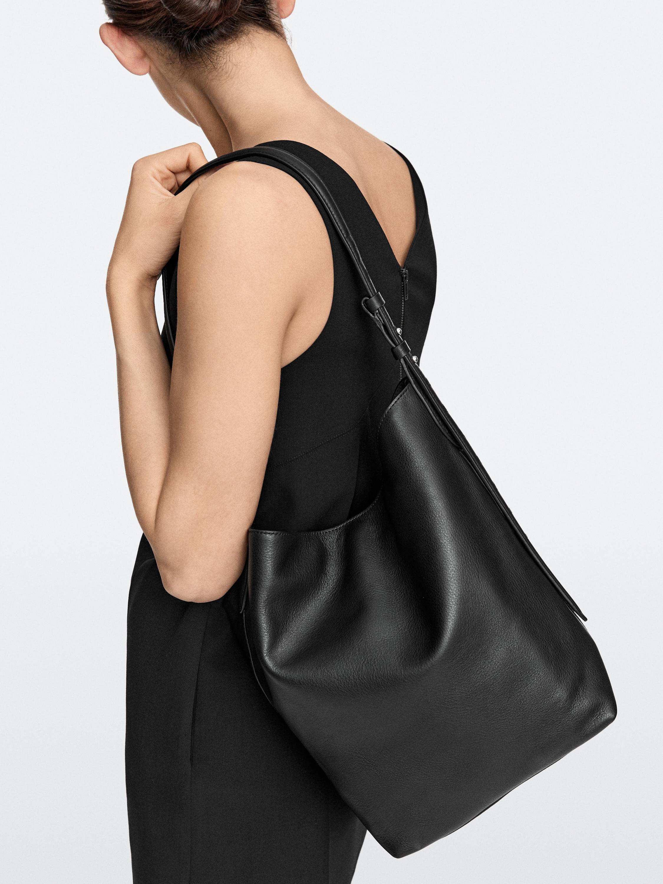 Nappa leather bucket bag — BLACK