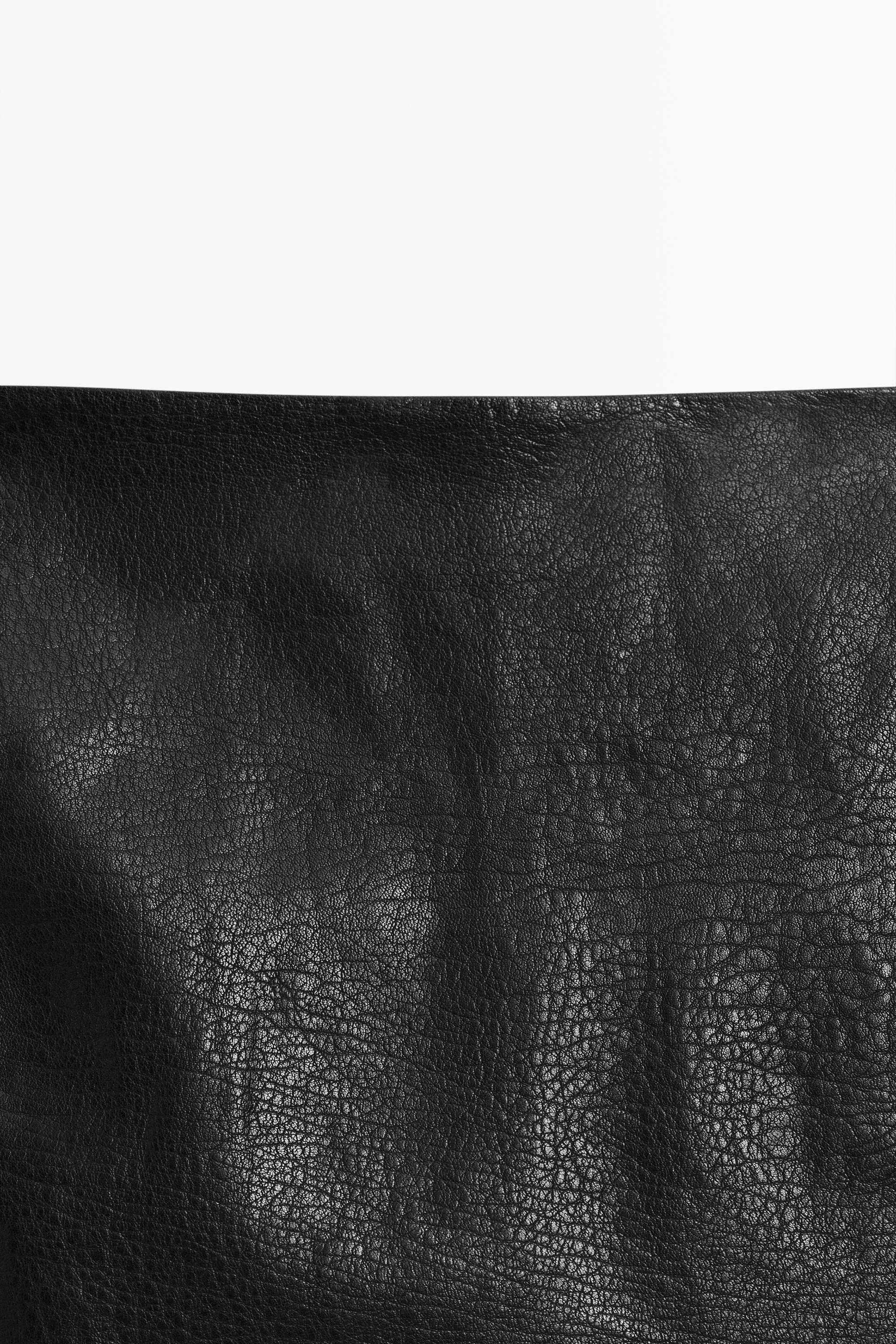 Nappa leather mini skirt — BLACK