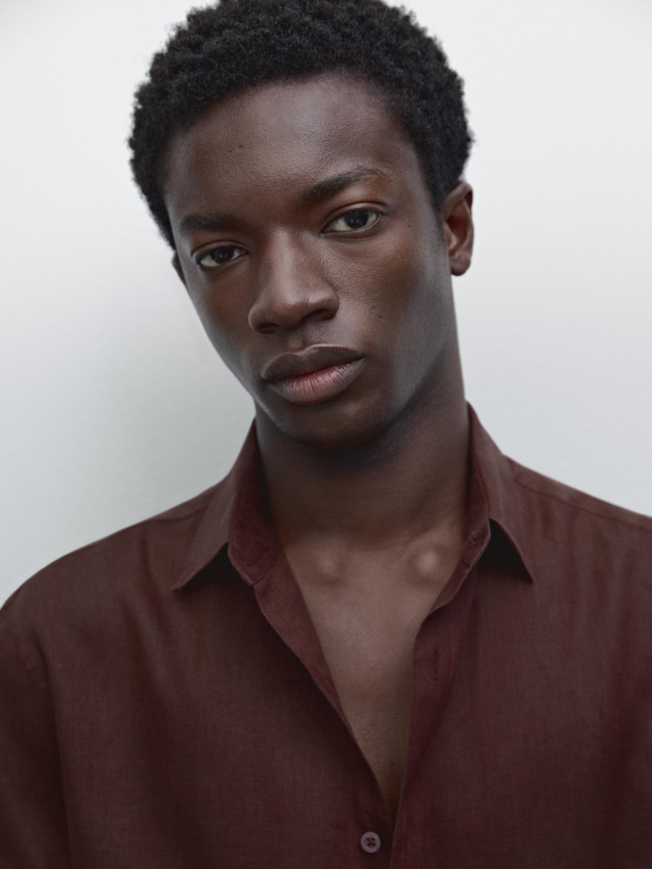 Camisa slim fit 100% lino