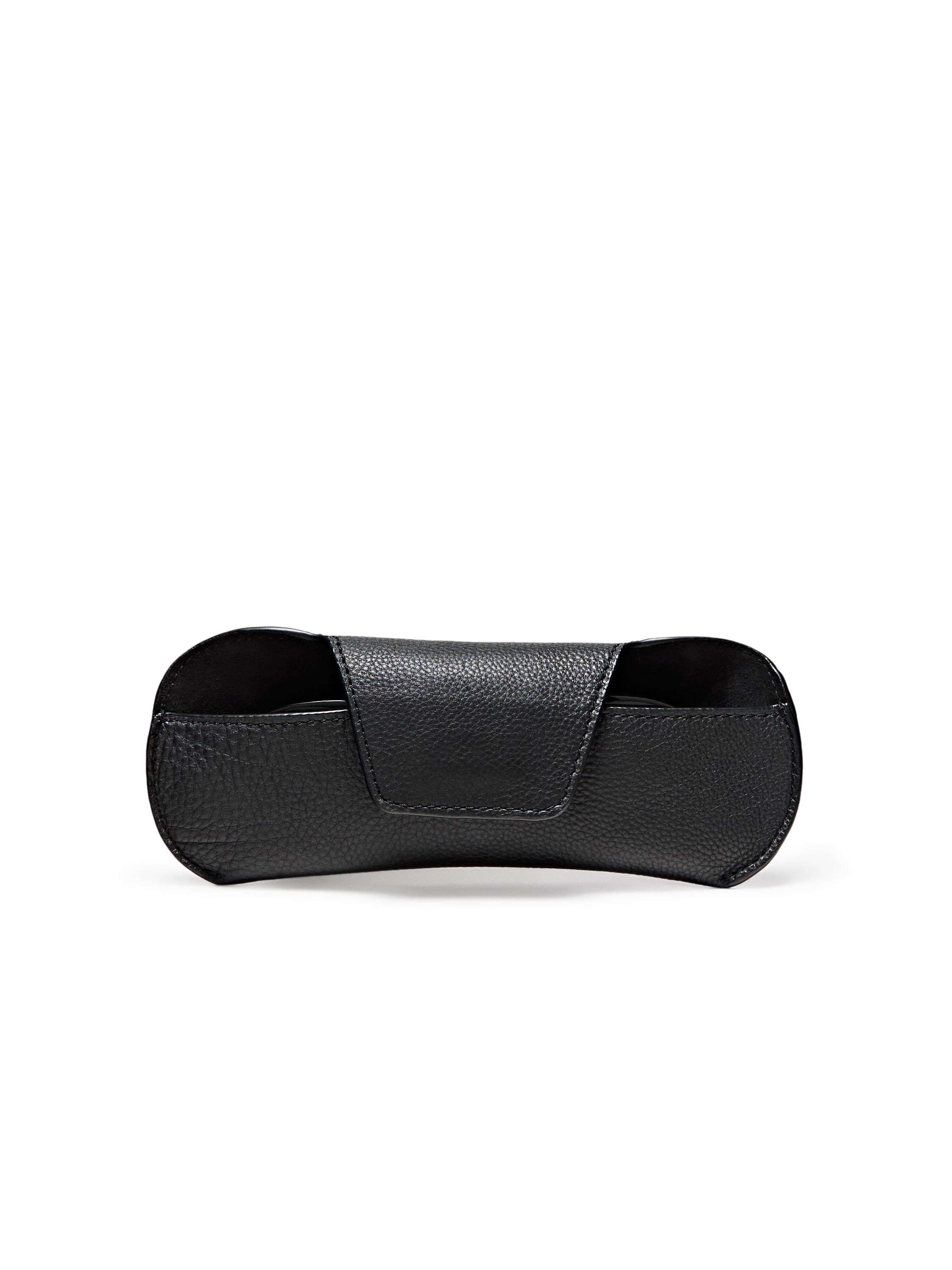 Nappa leather glasses case — BLACK