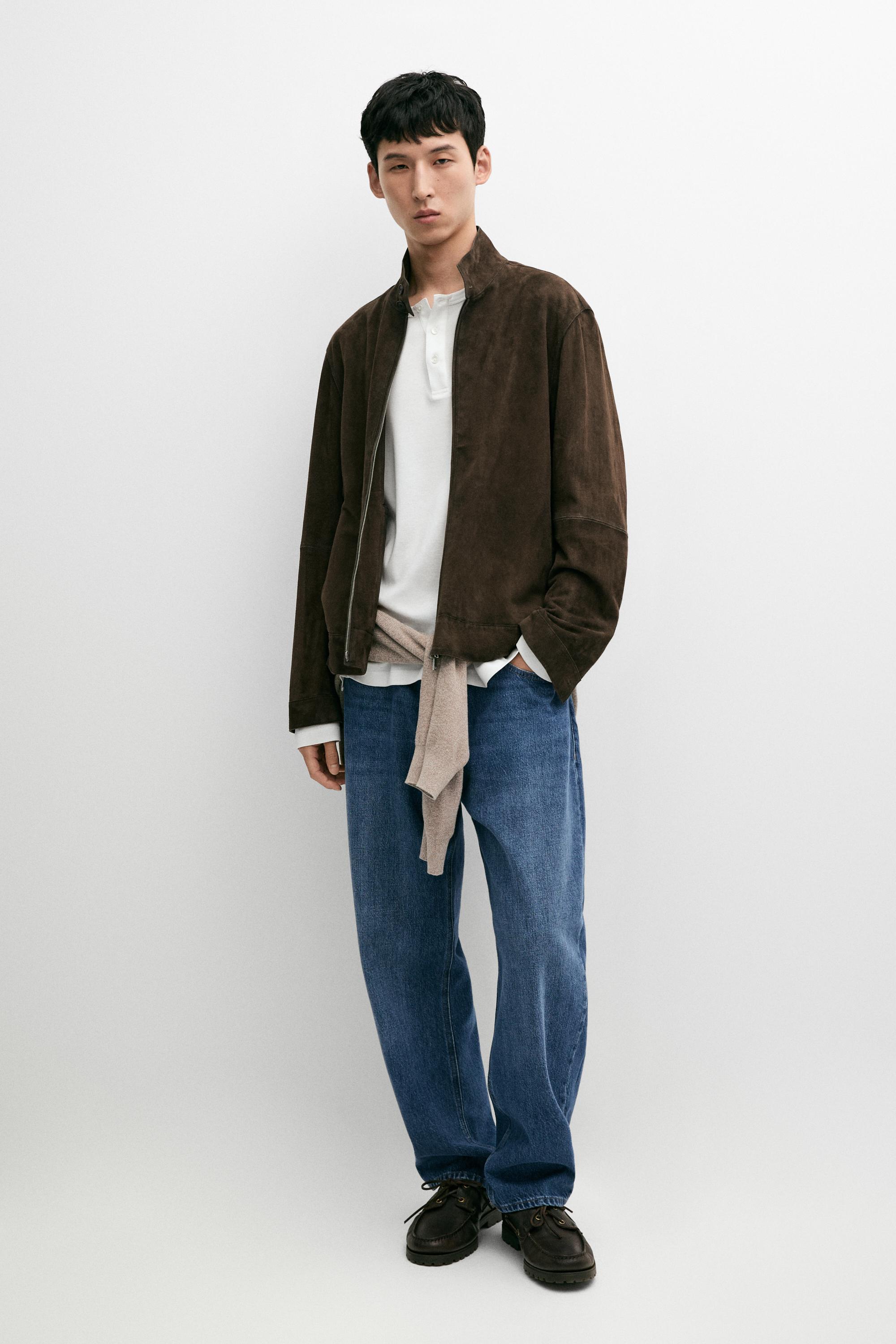 Suede leather jacket