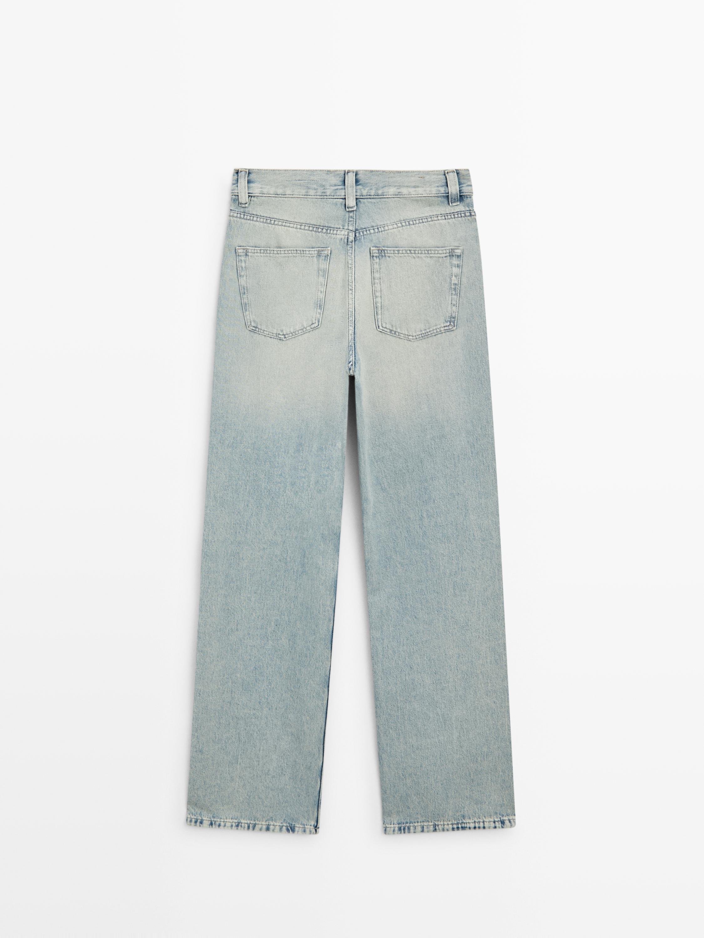 High-waist wide-leg jeans — BLUE