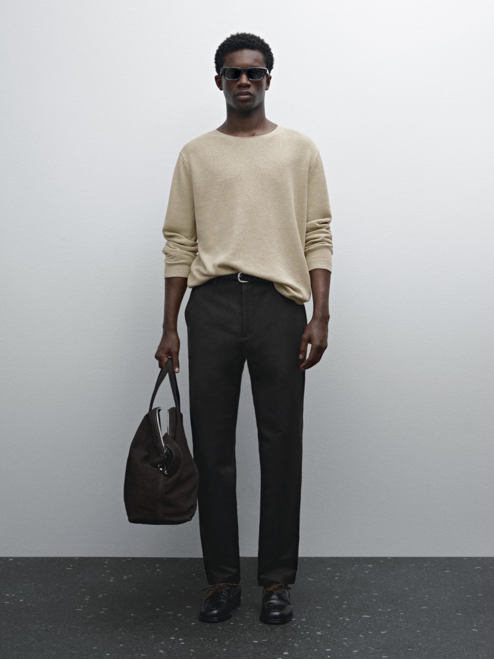 Pull En Maille 100 % Lin - Pierre - S - Massimo Dutti - Homme