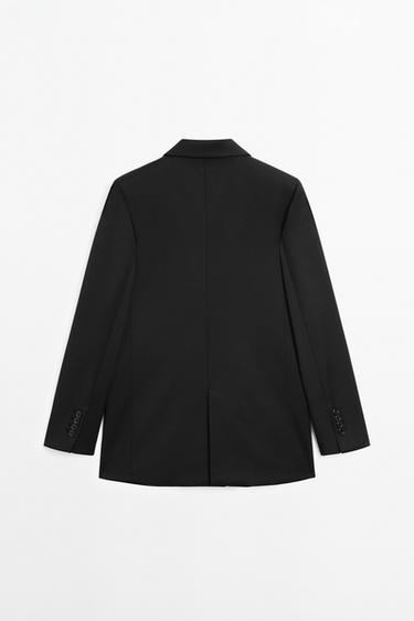 100% extra fine wool two-button blazer — BLACK 5