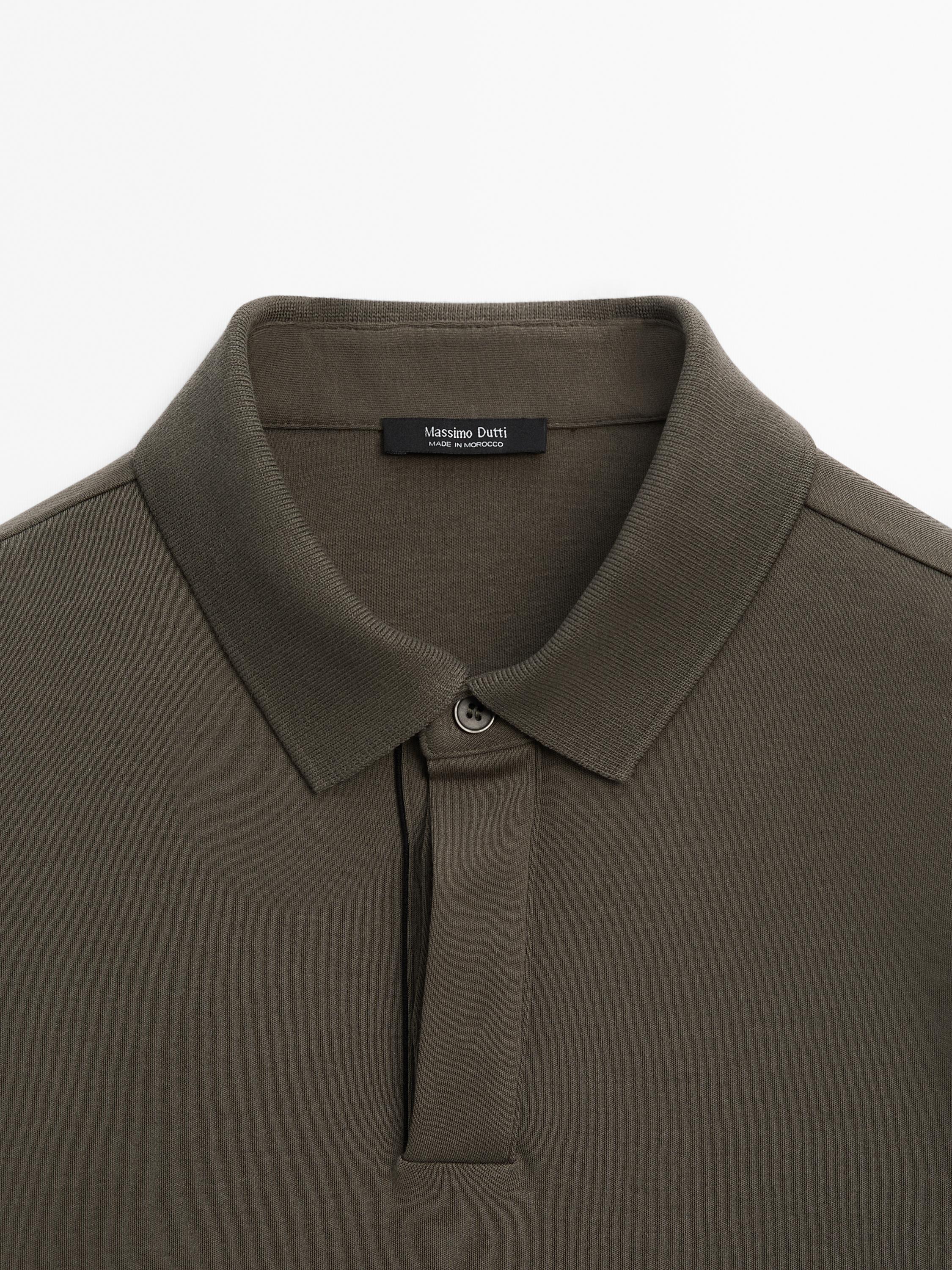 Cotton blend short sleeve polo shirt