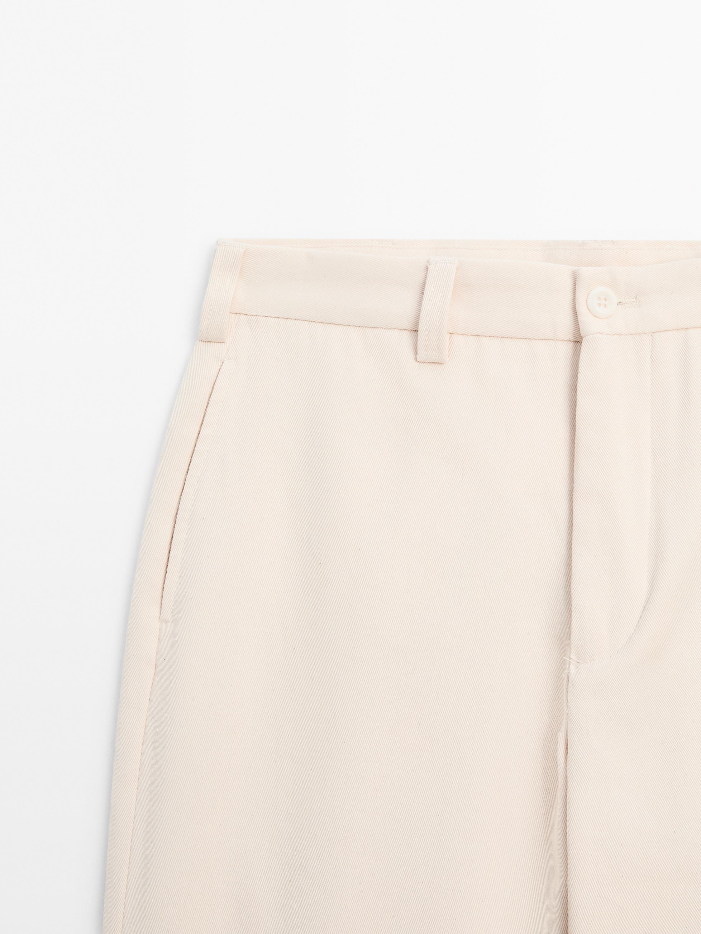 100% cotton straight-leg trousers