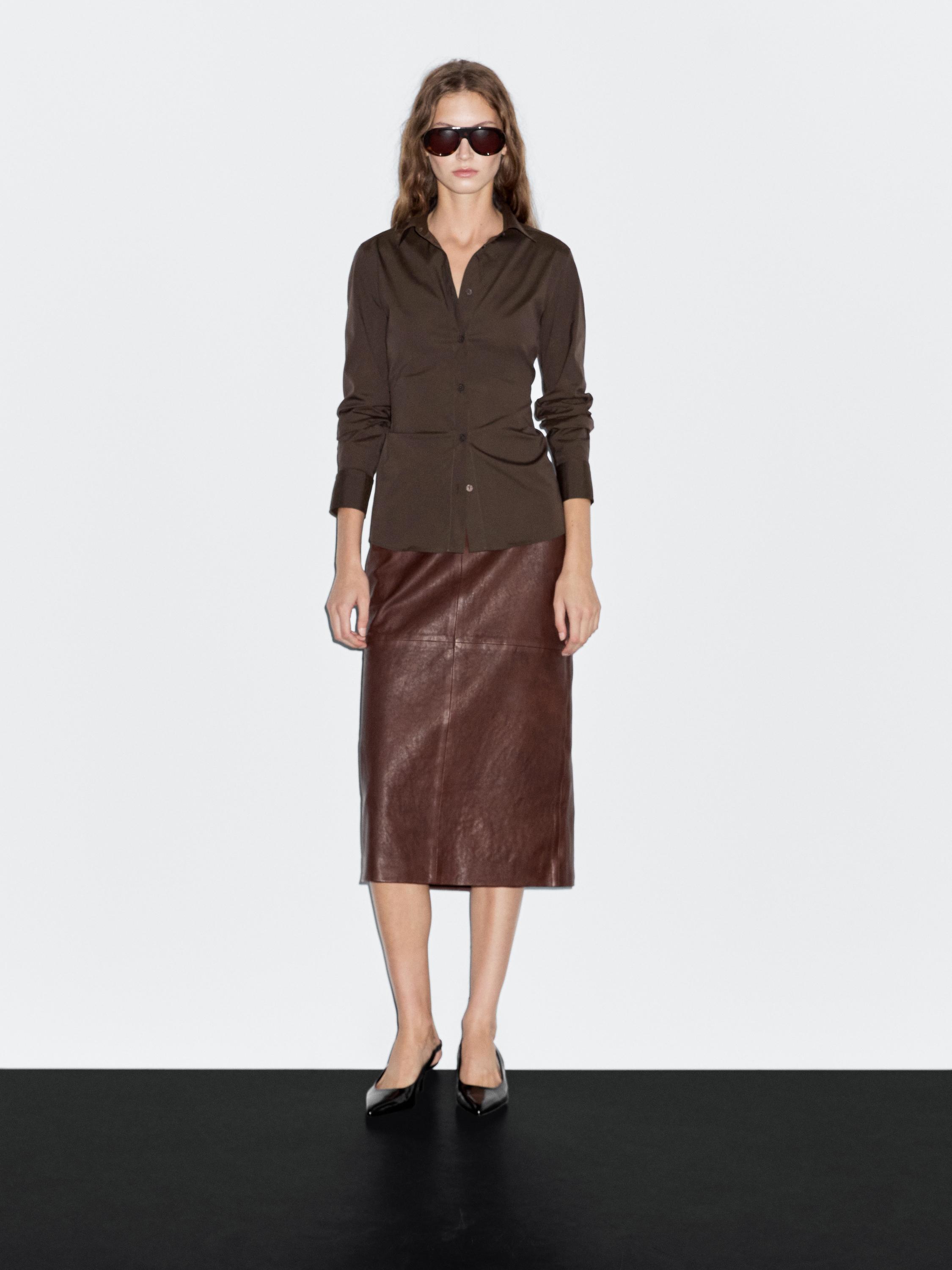 Cotton blend stretch shirt