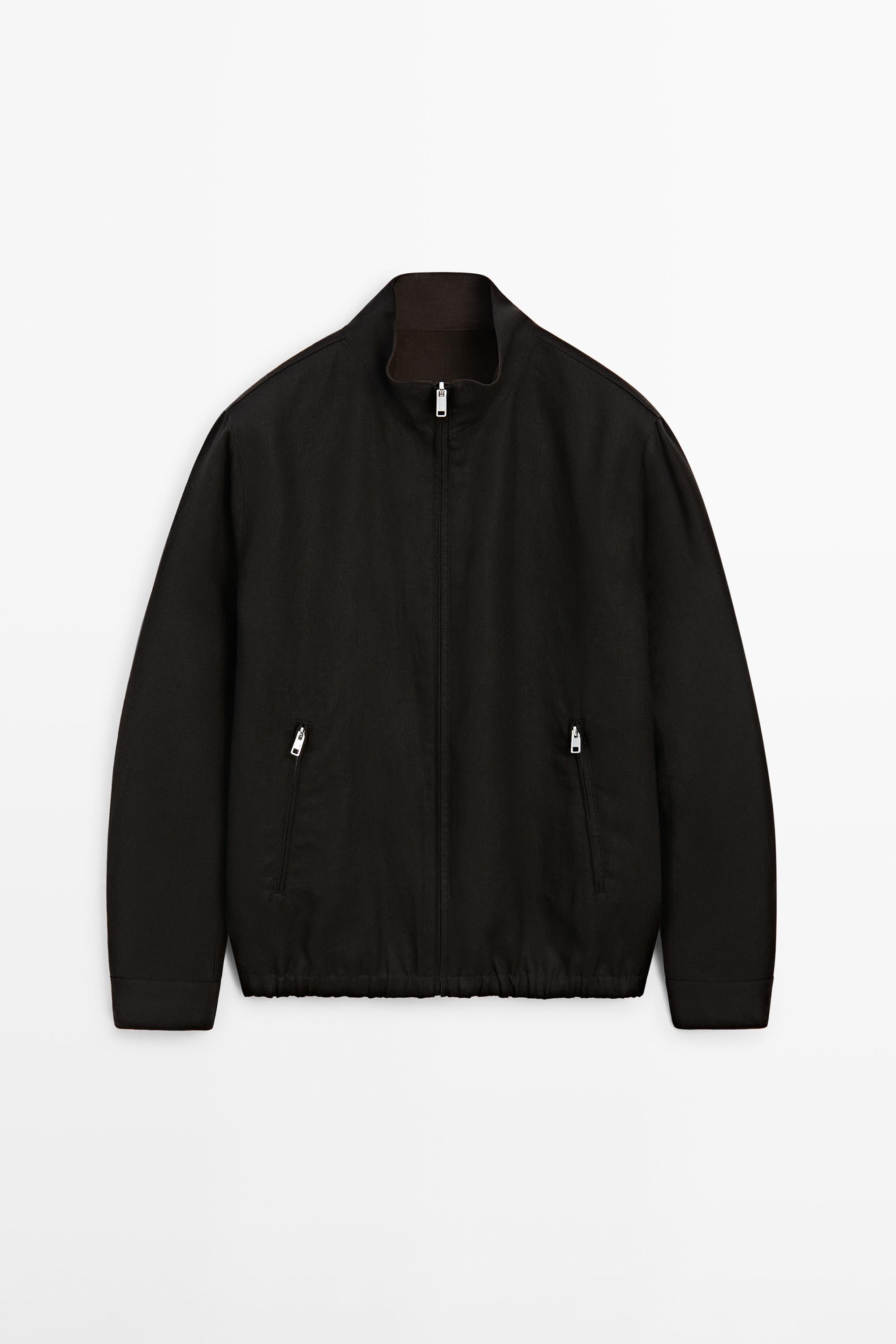 Reversible linen jacket — BLACK