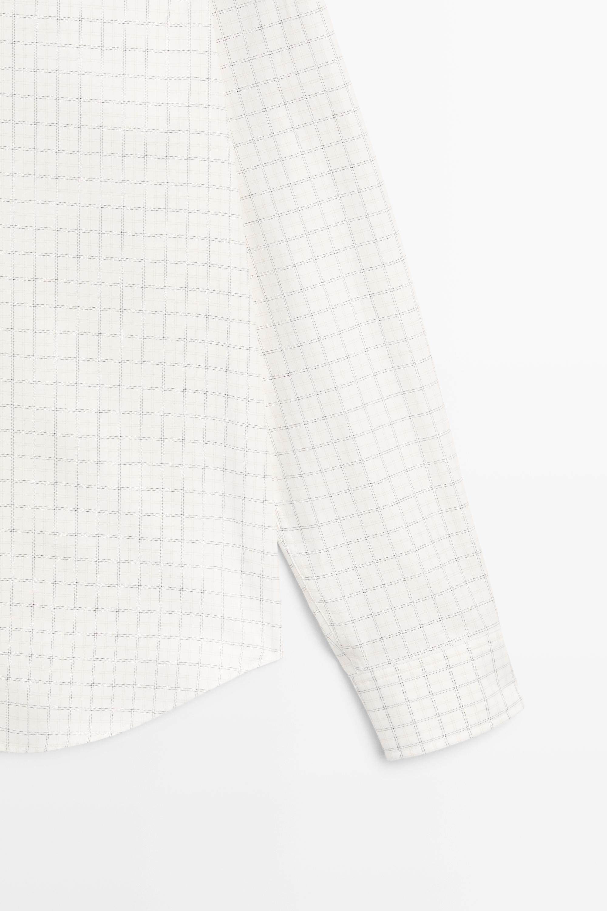 100% Cotton Regular Fit Check Shirt — Ecru