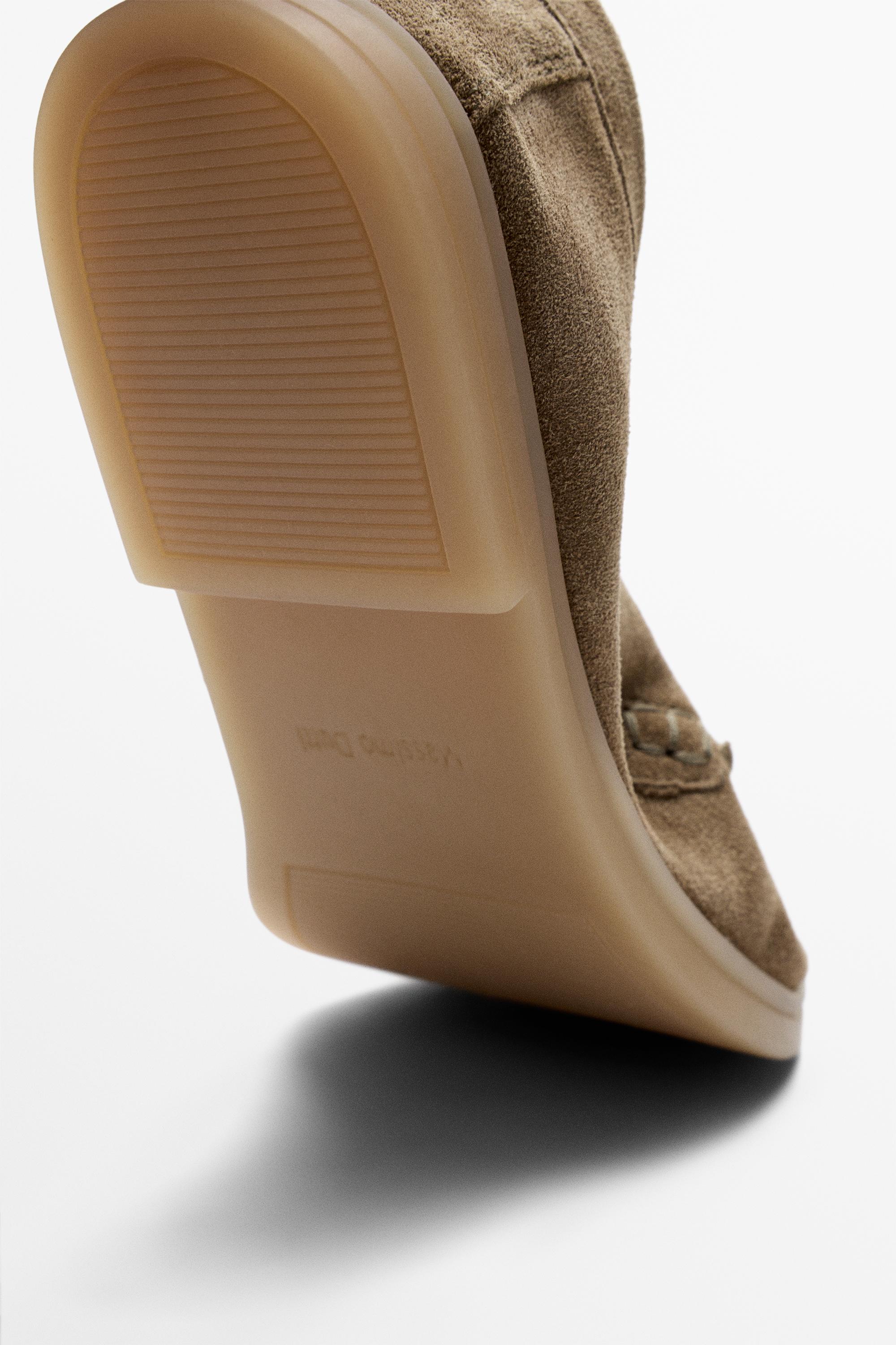 Massimo Dutti Split Leather Loafers In Multi